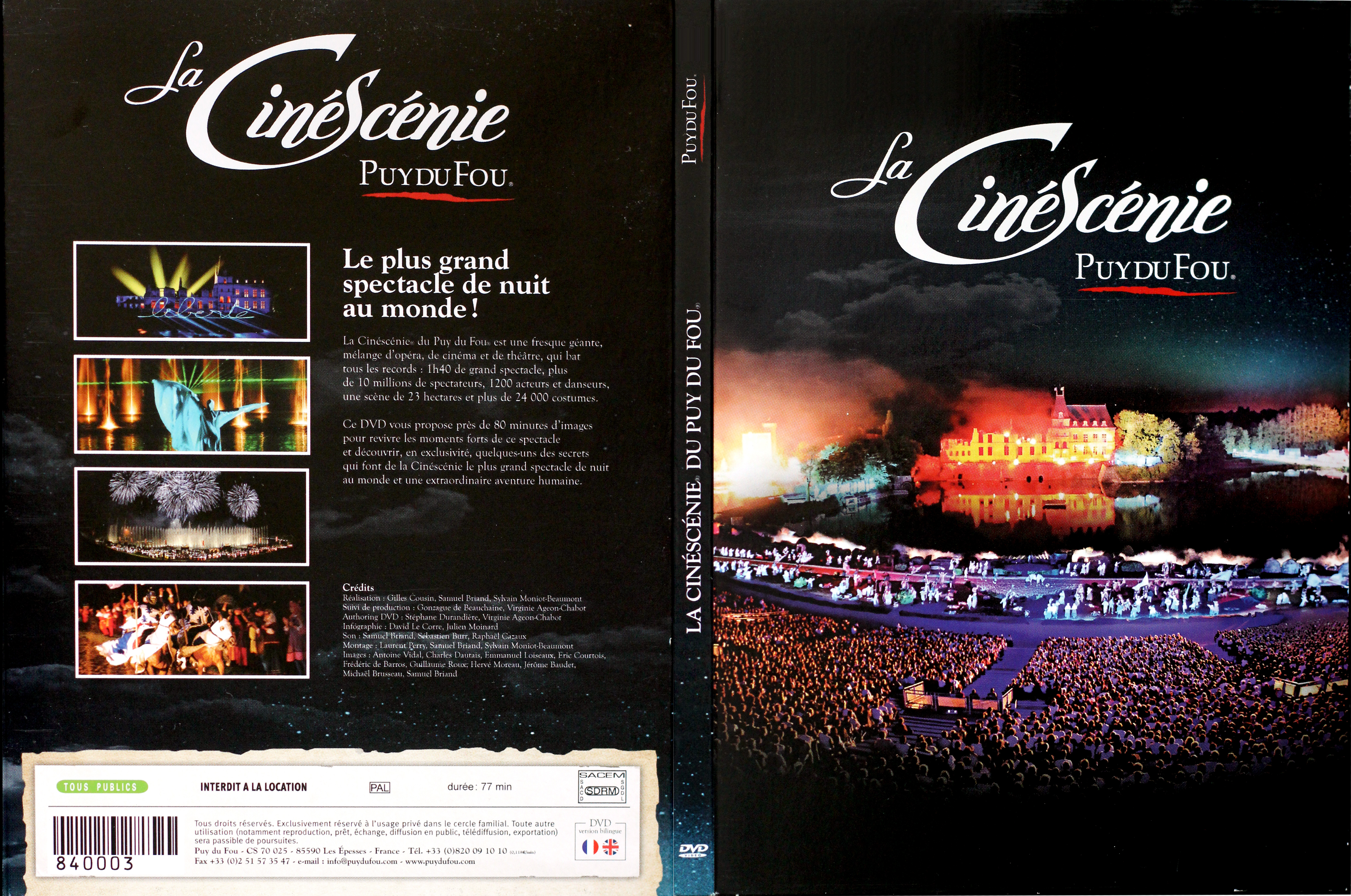 Jaquette DVD La Cinscnie Puy du Fou