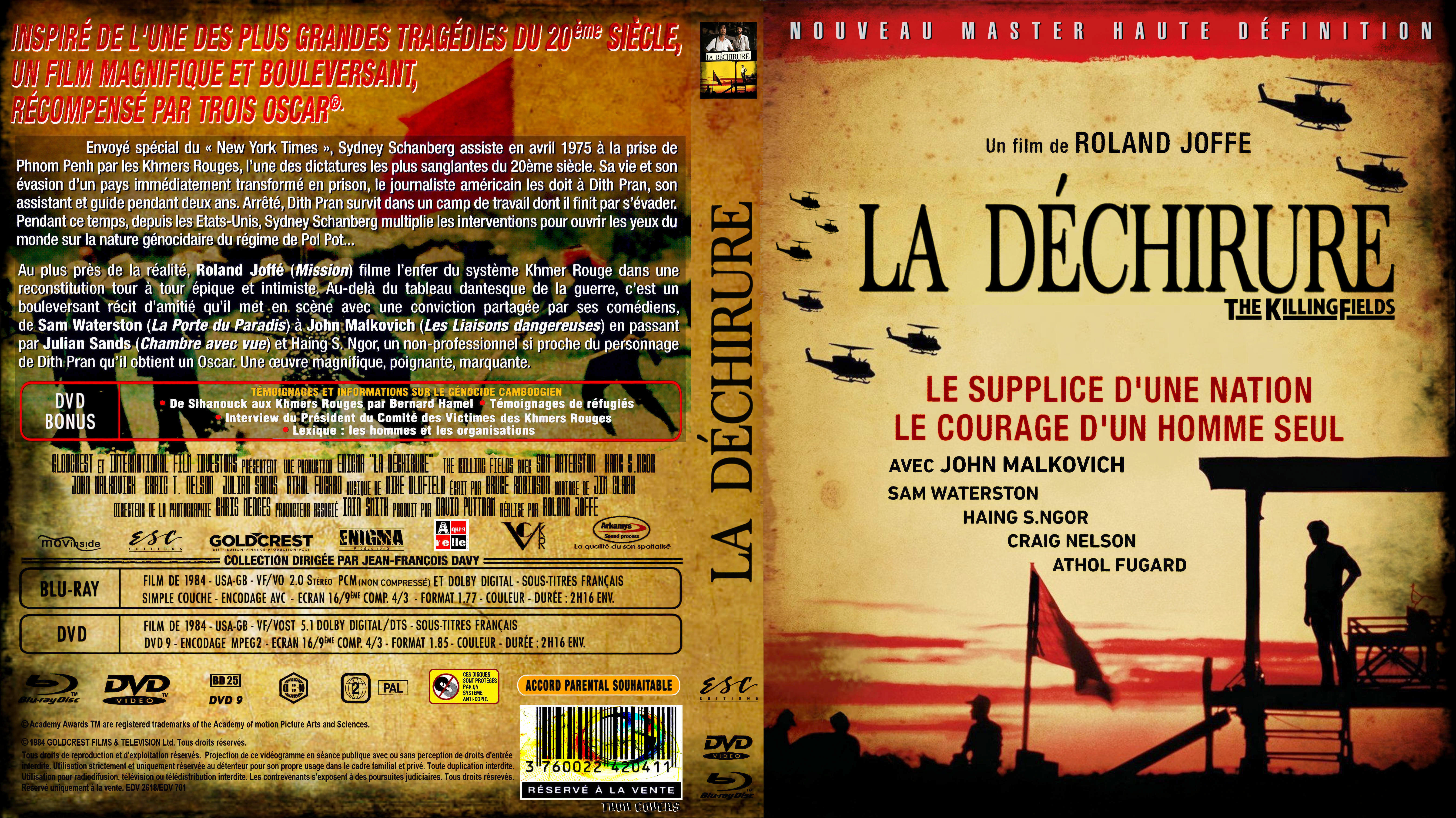 Jaquette DVD La Dechirure custom (BLU-RAY)