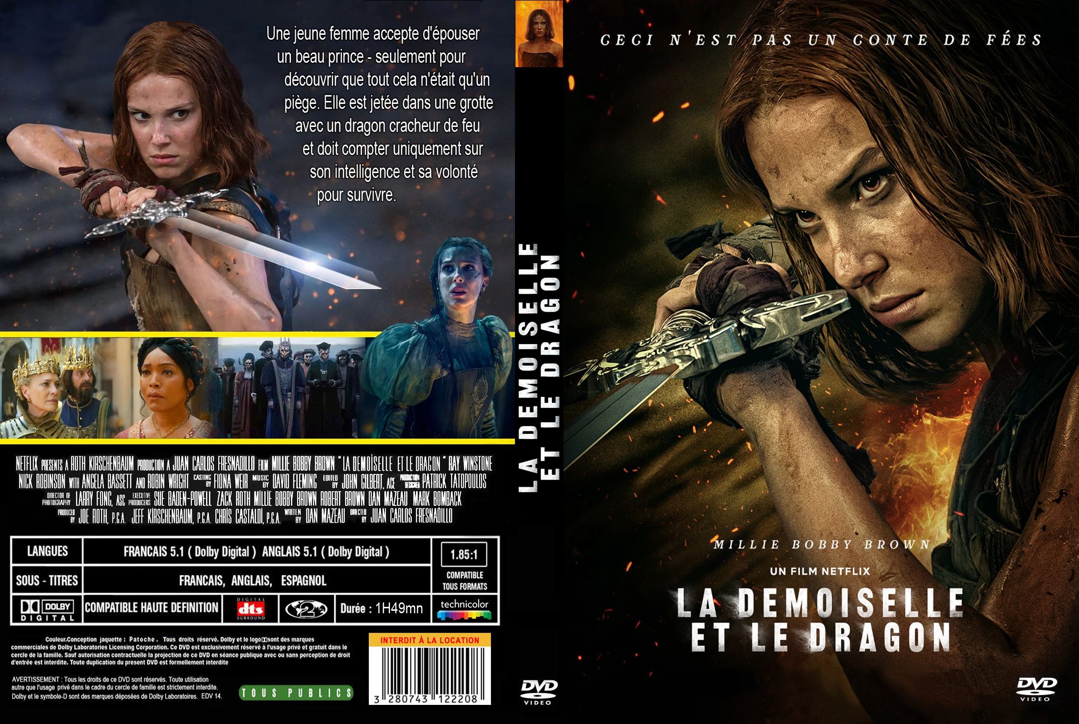 Jaquette DVD La Demoiselle et le dragon custom