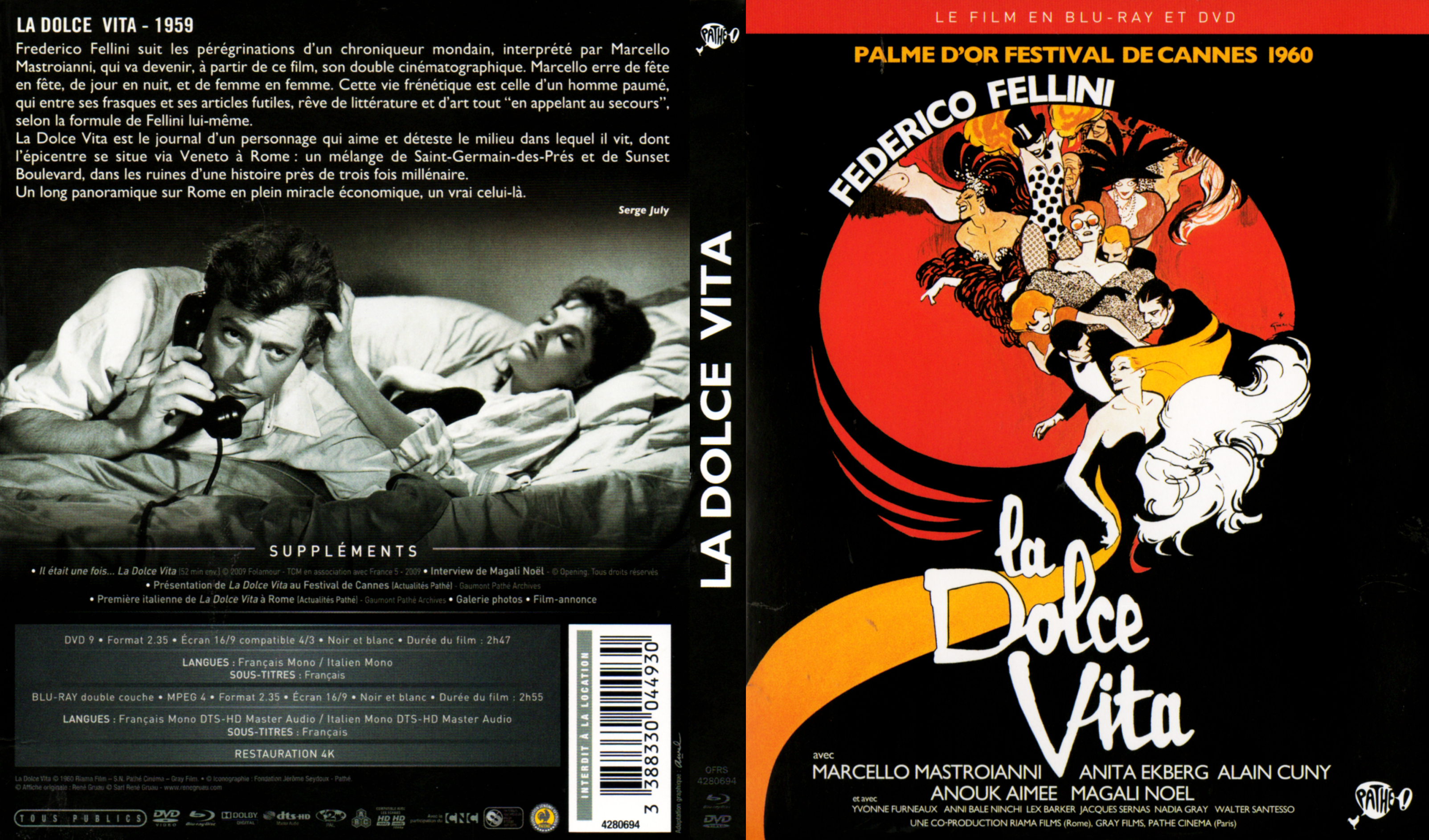 Jaquette DVD de La Dolce Vita (BLU-RAY) - Cinéma Passion