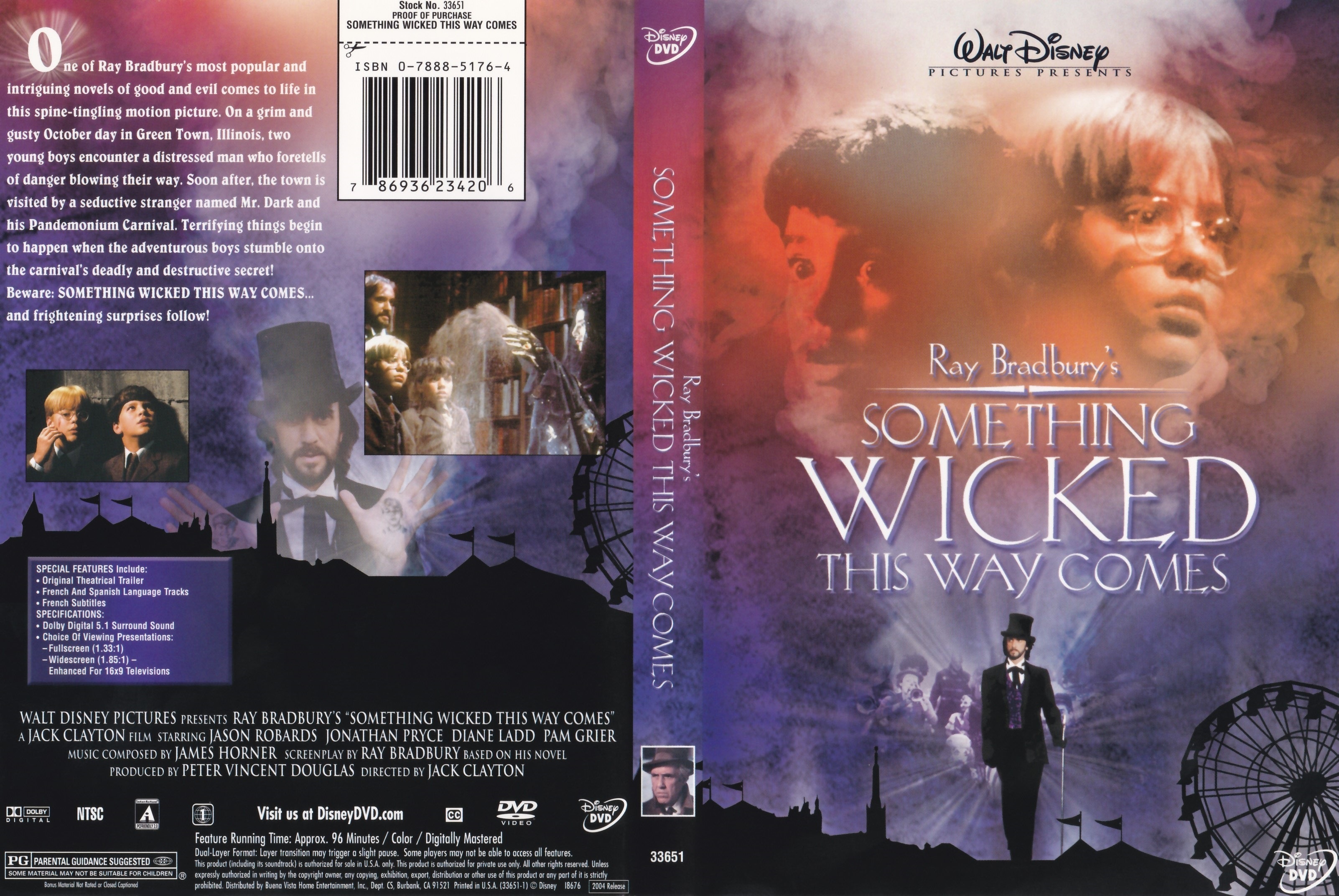 Jaquette DVD La Foire des Tnbres - Something wicked this way comes Zone 1