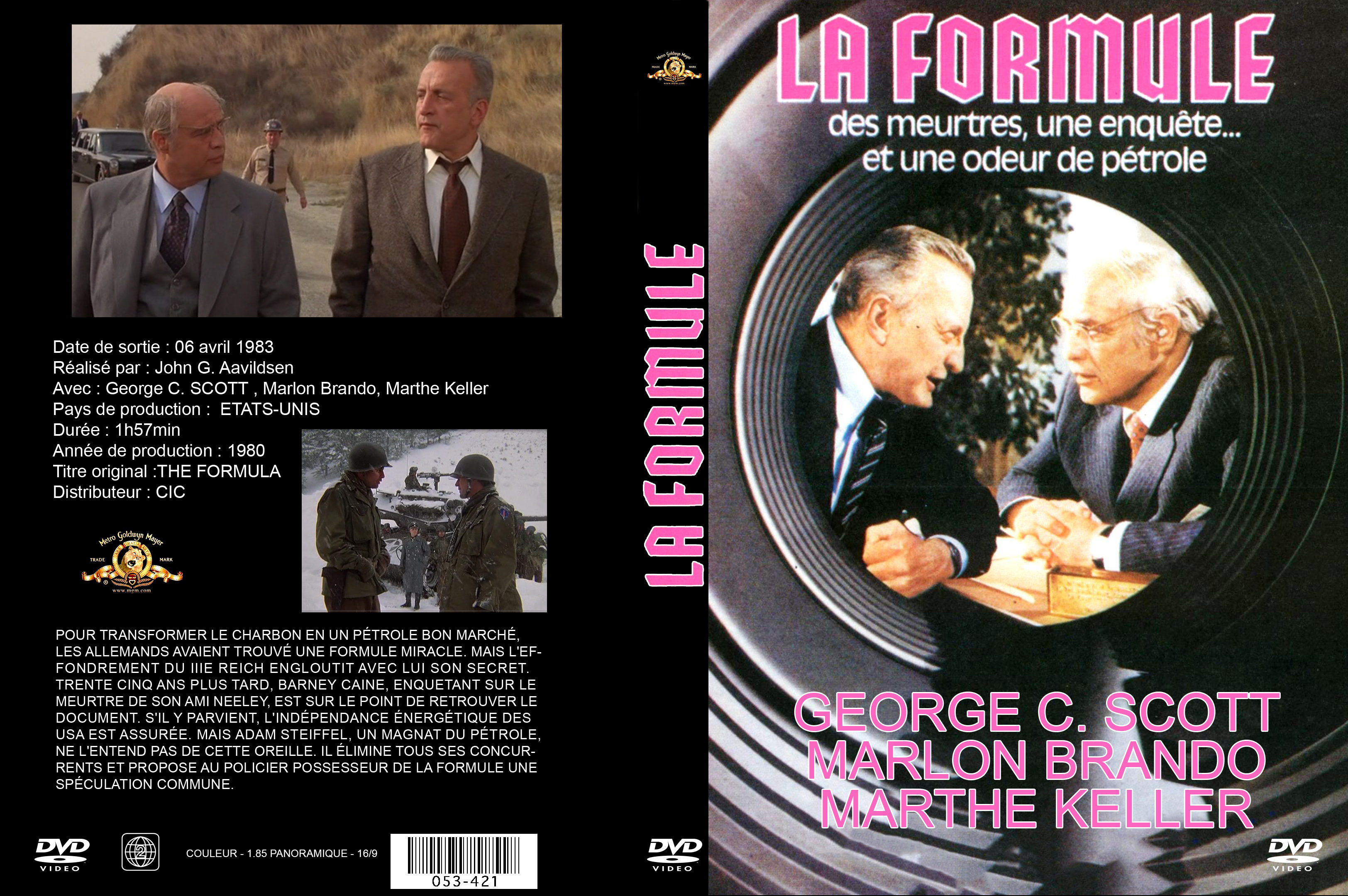 Jaquette DVD La Formule custom