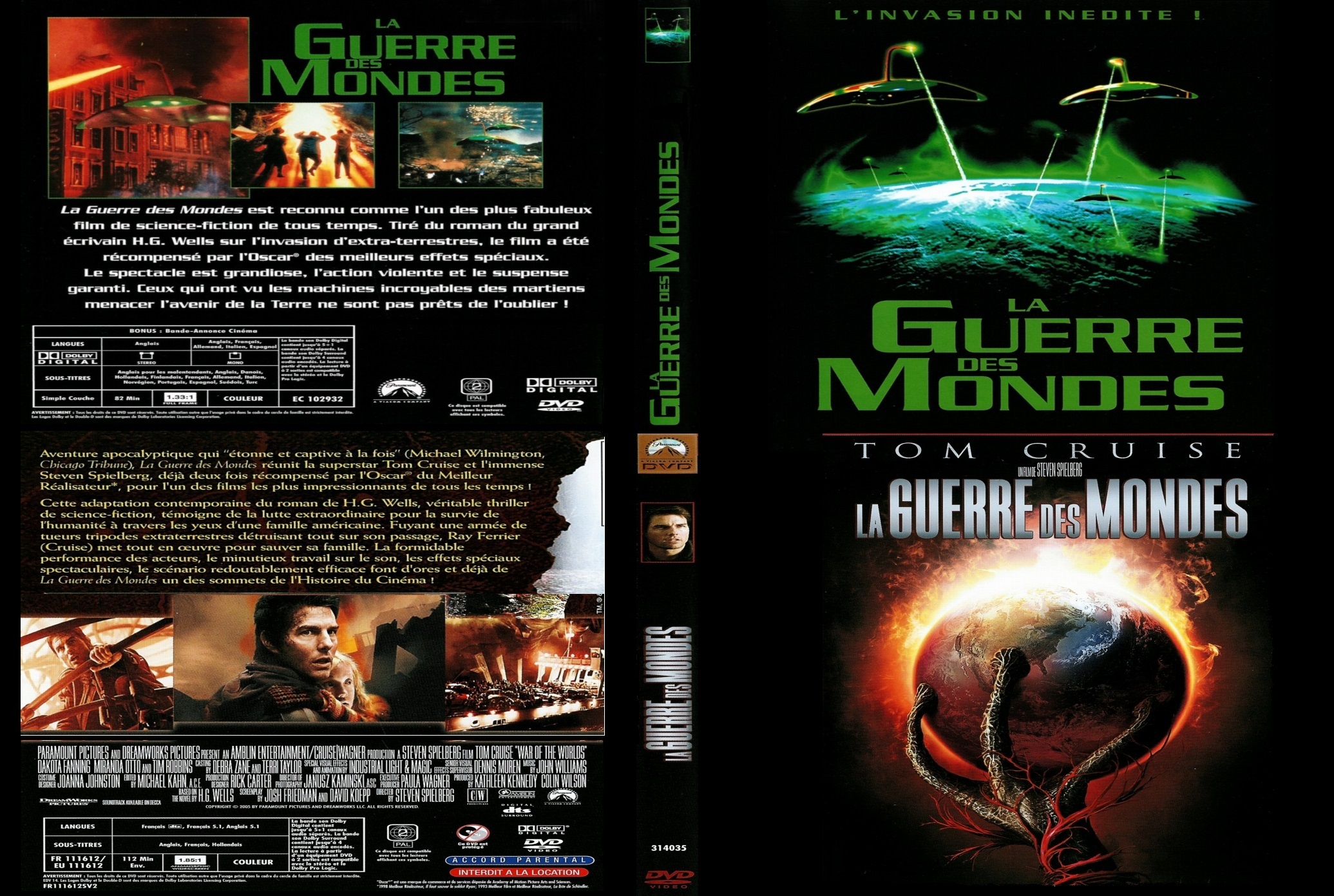 Jaquette DVD La Guerre des Mondes 1953 - 2005 custom