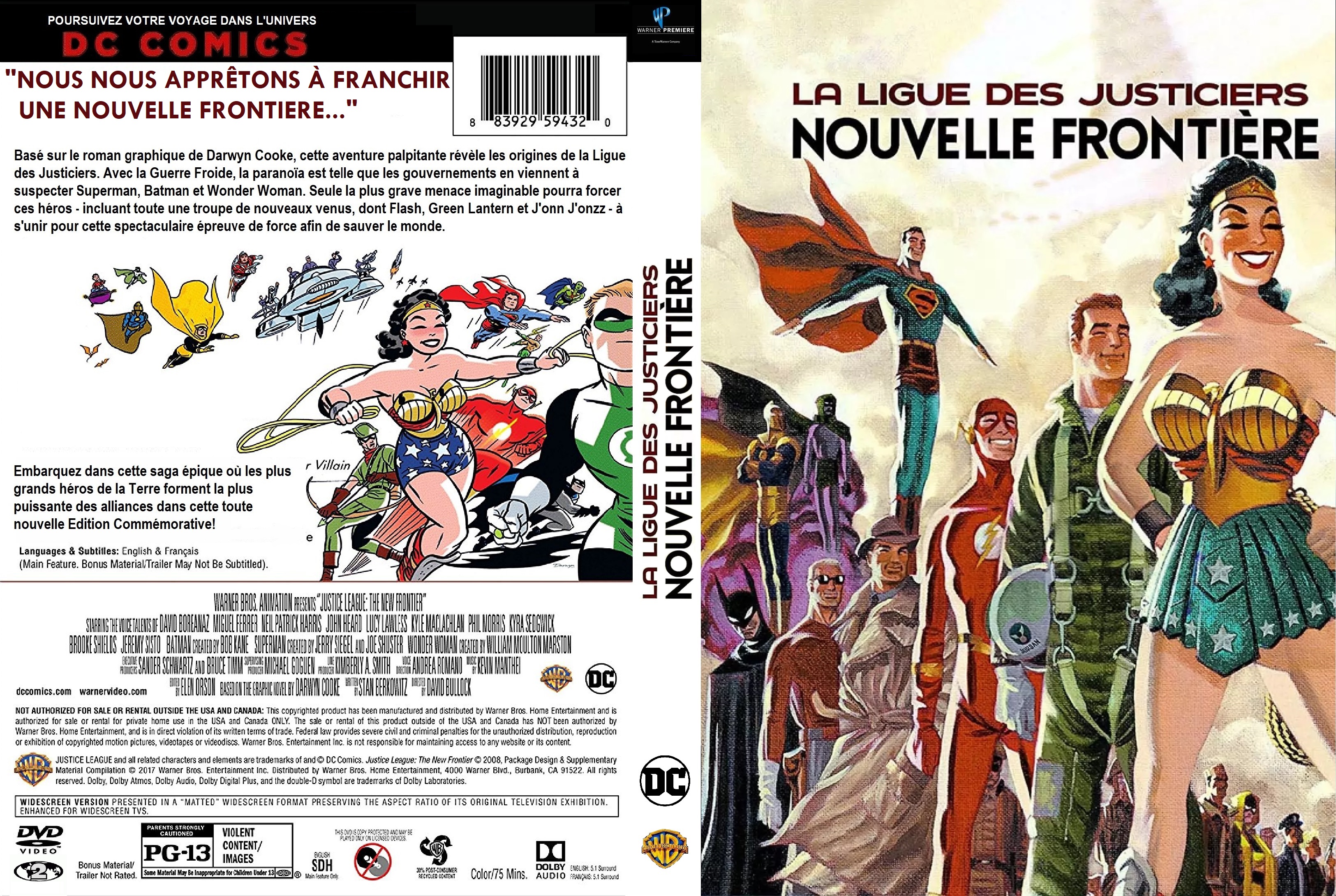 Jaquette DVD La Ligue des Justiciers Nouvelle Frontiere (2008) custom