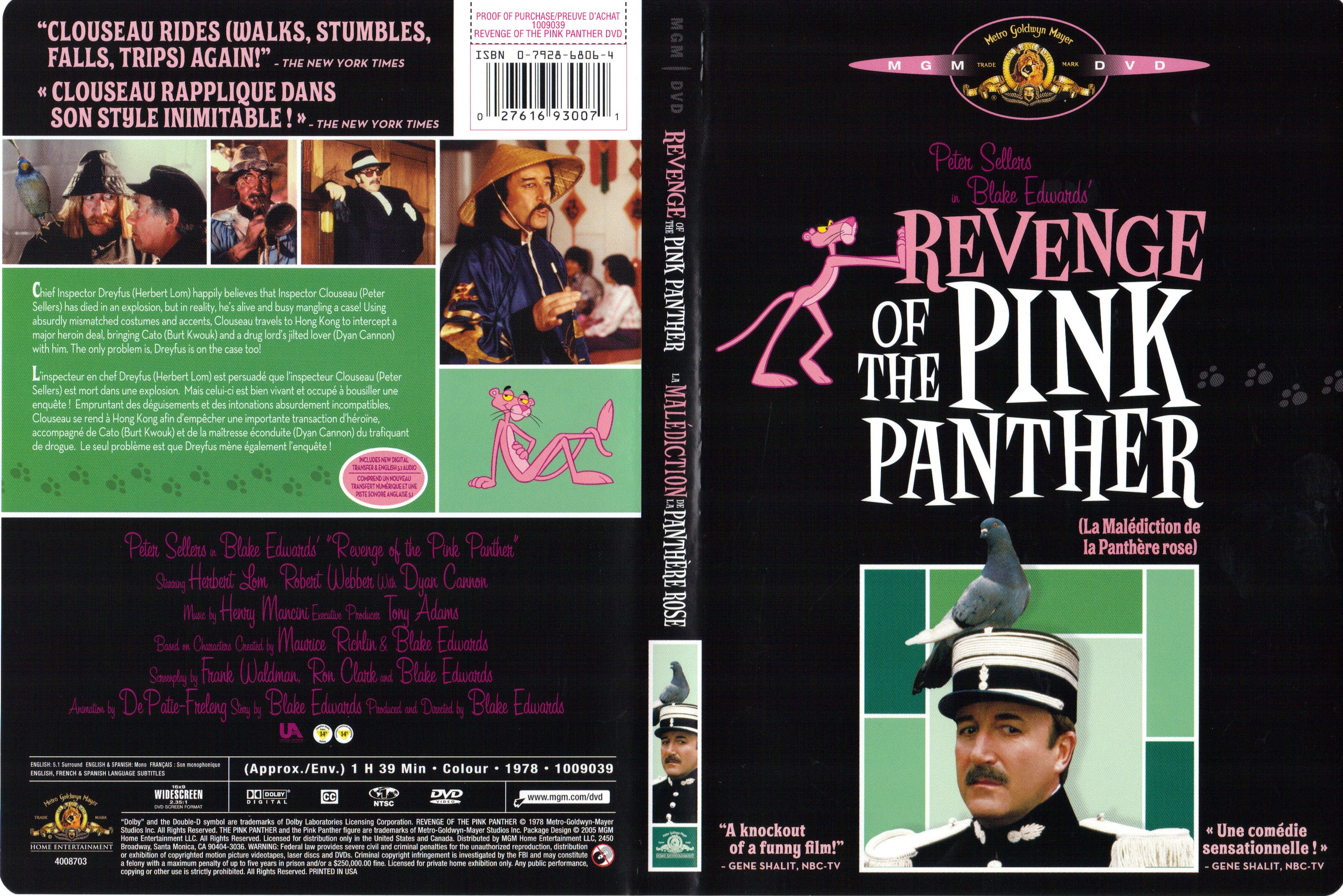 Jaquette DVD La Maldiction de la Panthre Rose Zone 1
