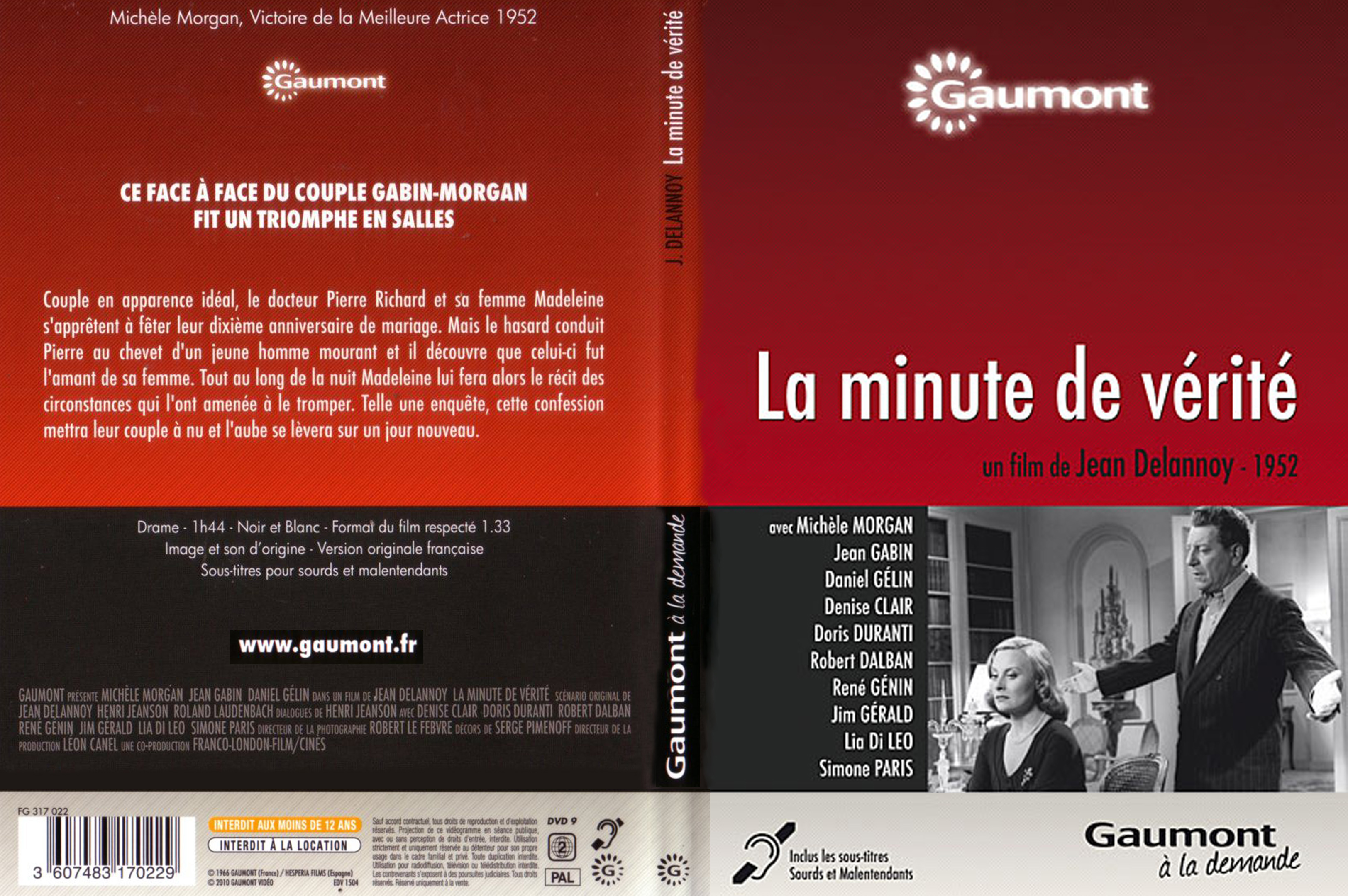 Jaquette DVD La Minute de vrit custom