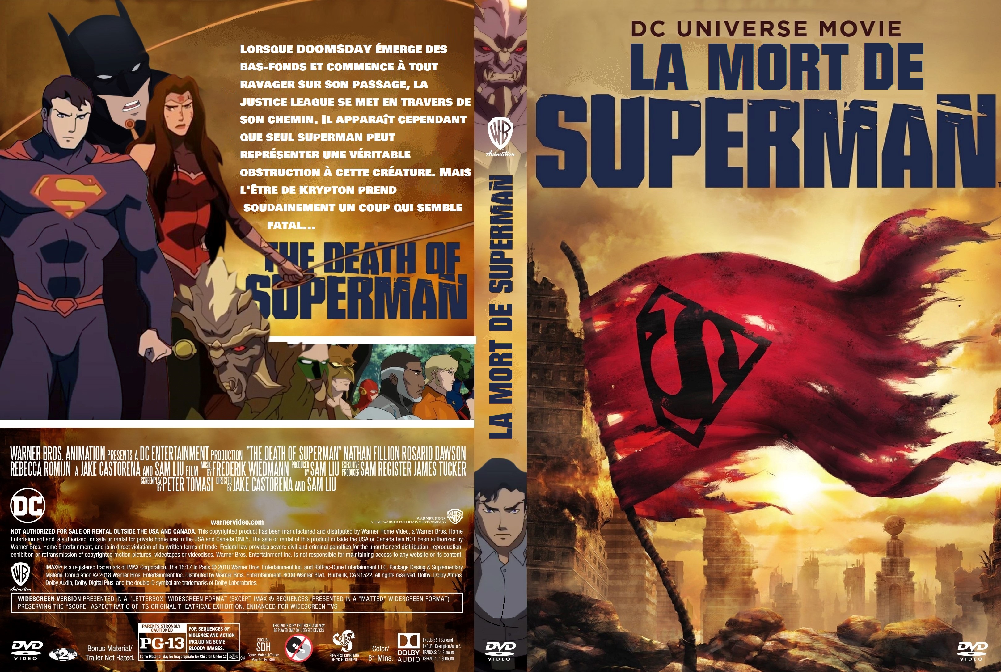 Jaquette DVD La Mort de Superman custom