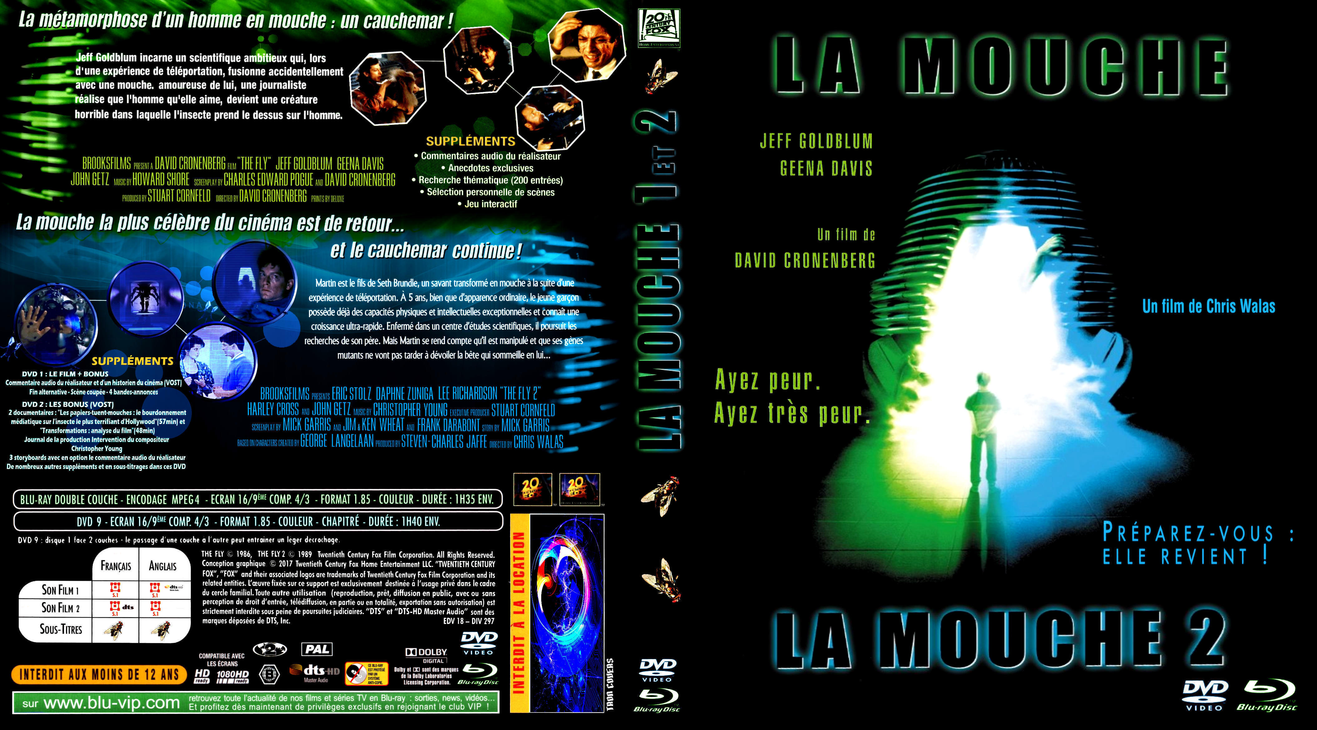 Jaquette DVD La Mouche 1et 2 custom (BLU-RAY)