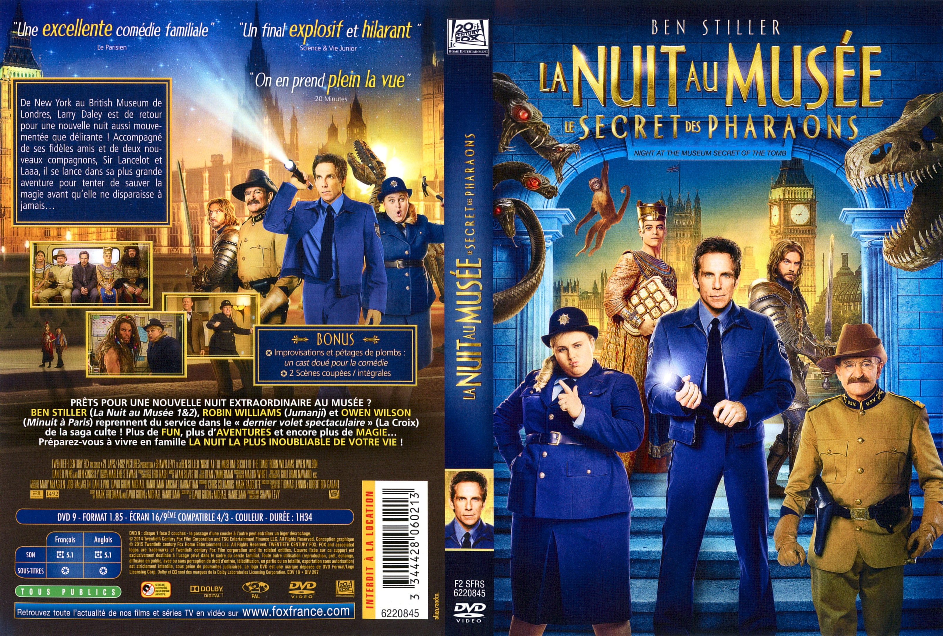 Jaquette DVD La Nuit au muse : Le Secret des Pharaons