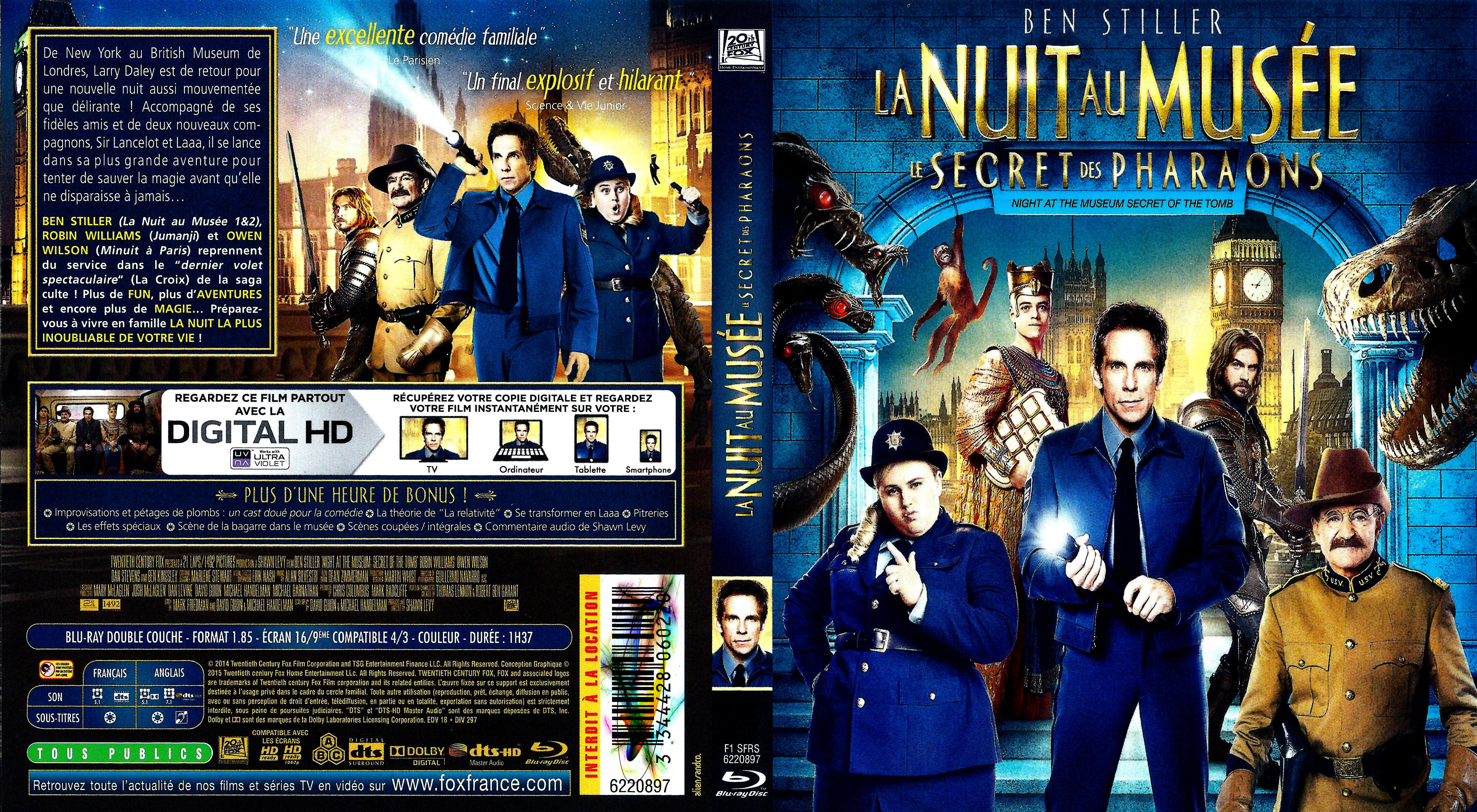 Jaquette DVD La Nuit au muse : Le Secret des Pharaons (BLU-RAY)