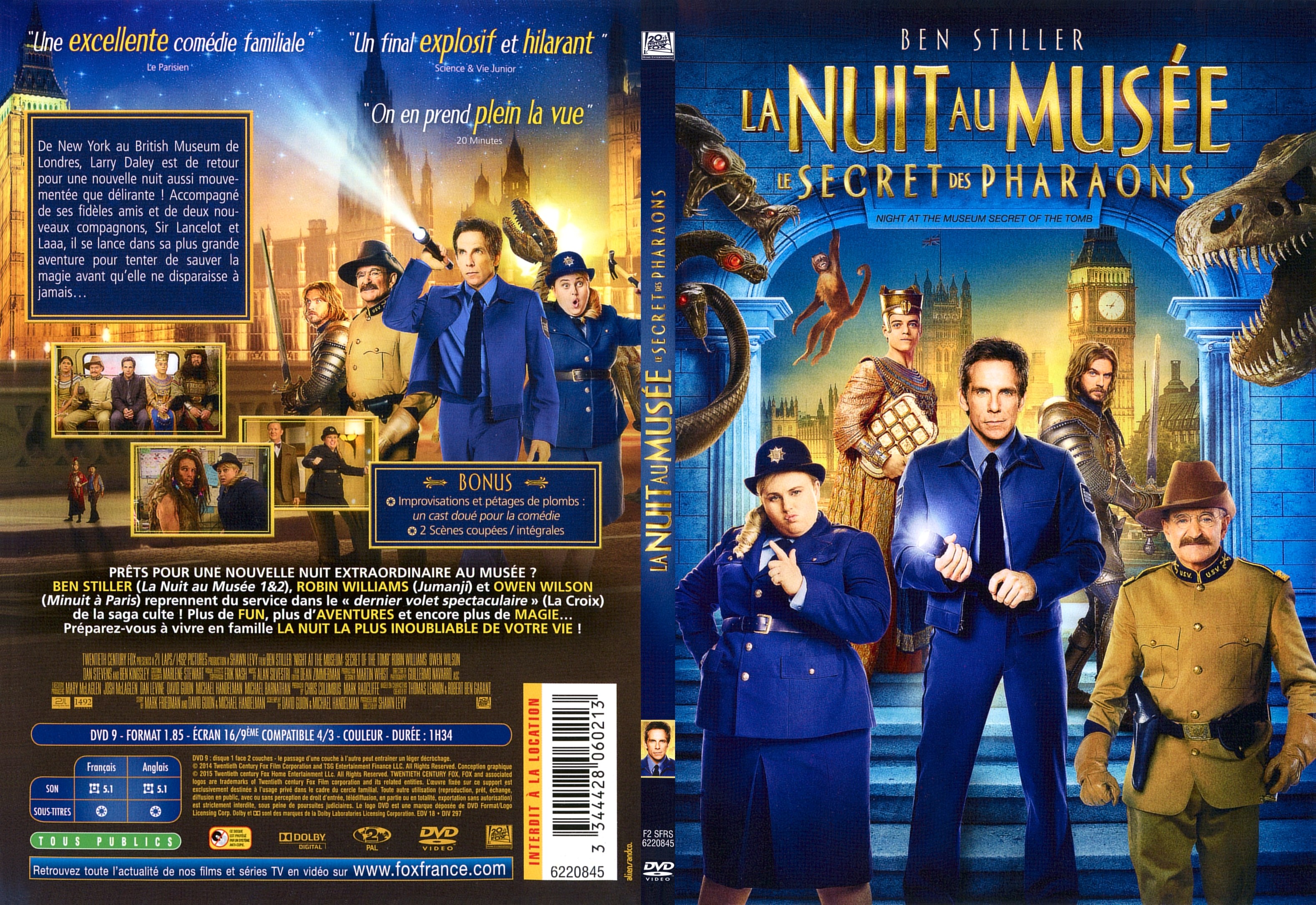 Jaquette DVD La Nuit au muse : Le Secret des Pharaons - SLIM