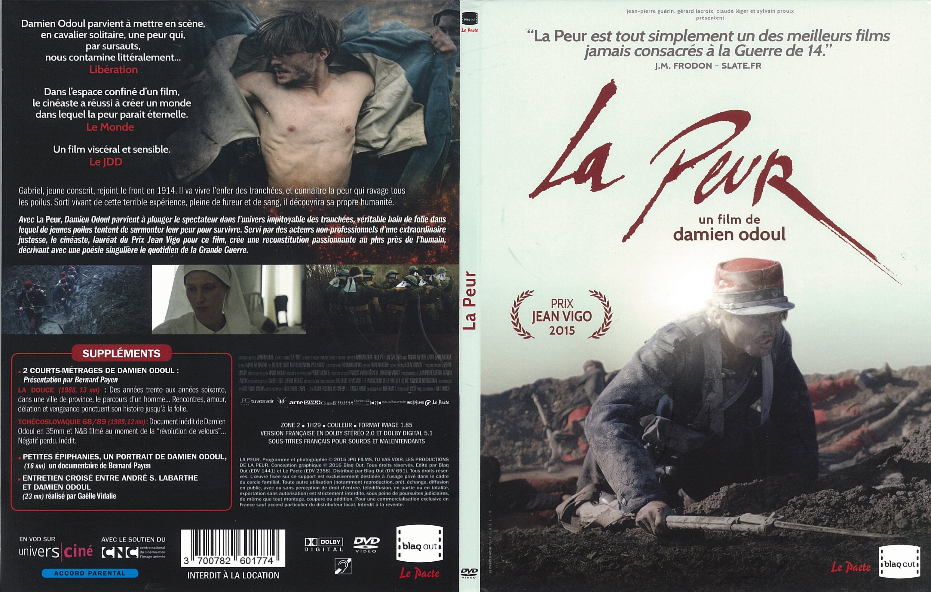 Jaquette DVD La Peur (2015)