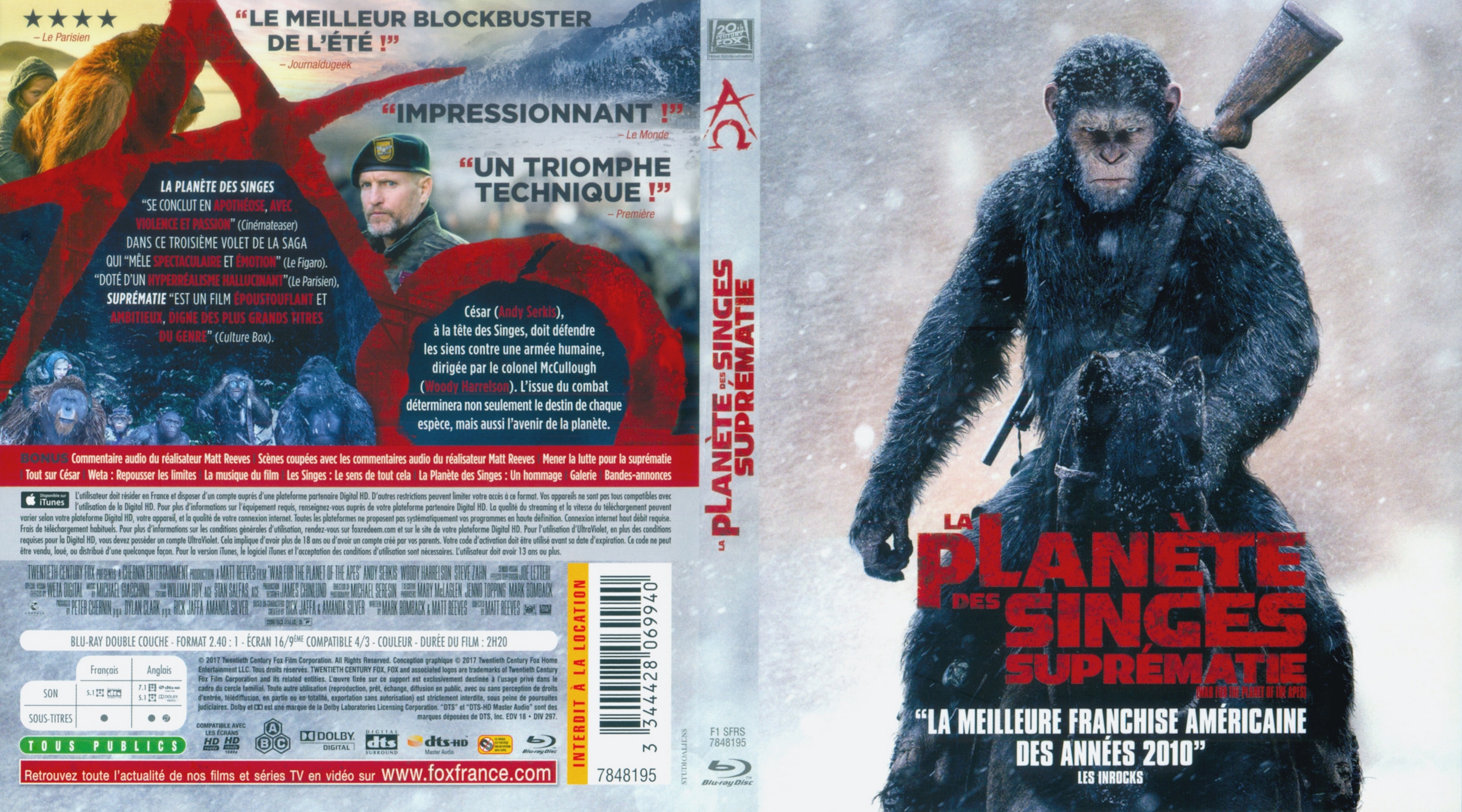 Jaquette DVD La Plante des Singes - Suprmatie (BLU-RAY)