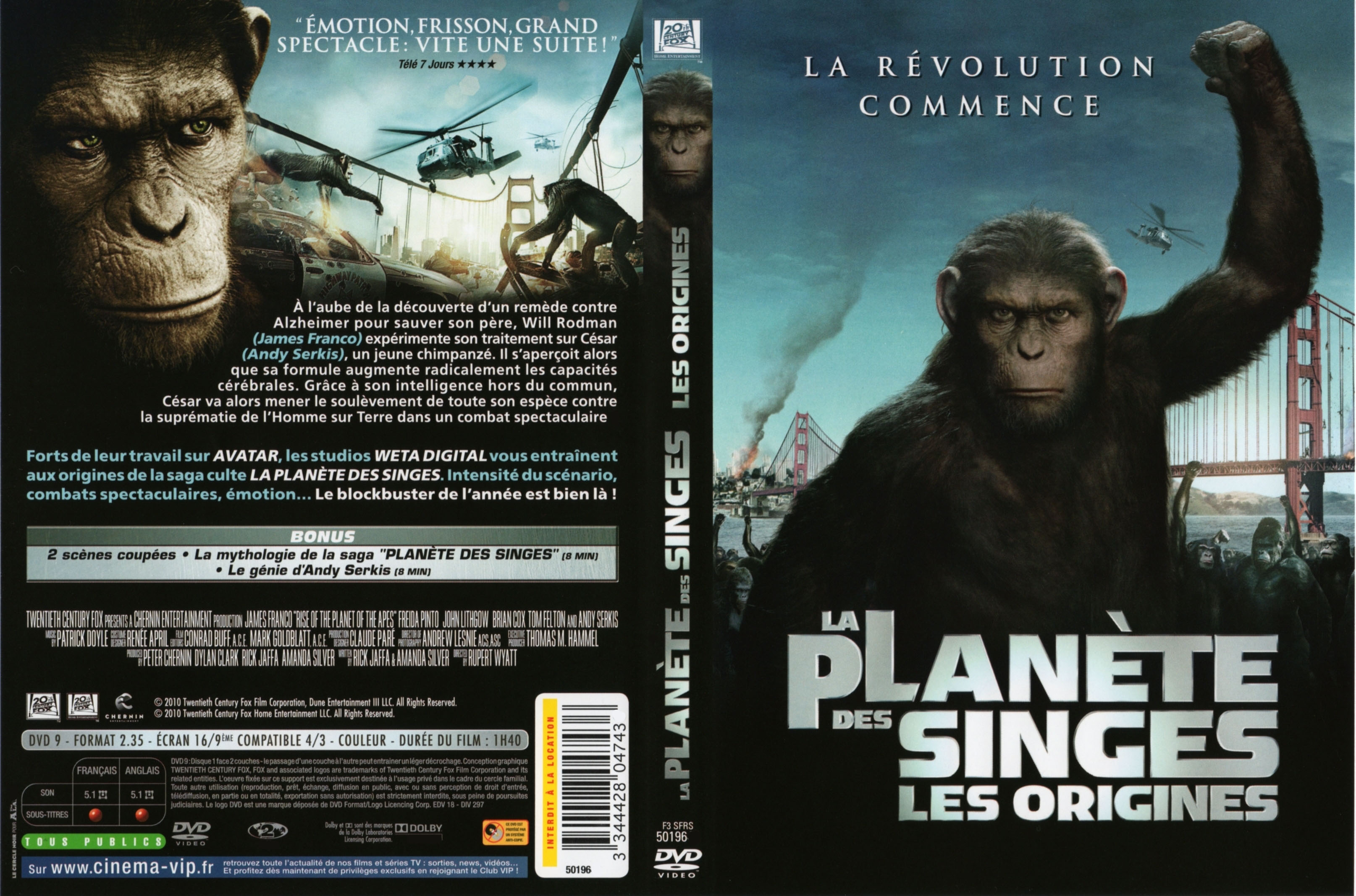 Jaquette DVD La Plante des singes : les origines