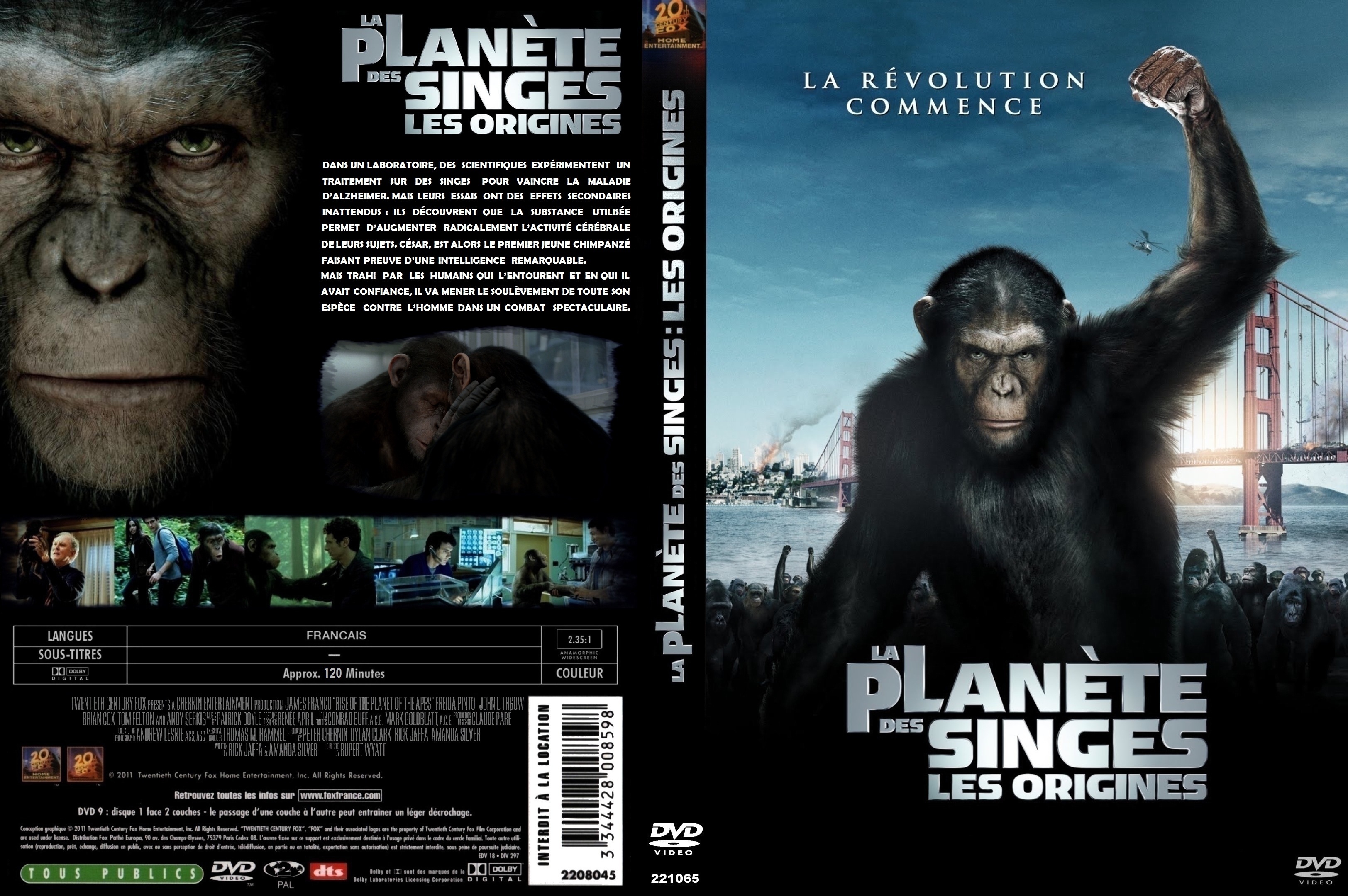 Jaquette DVD La Plante des singes : les origines custom