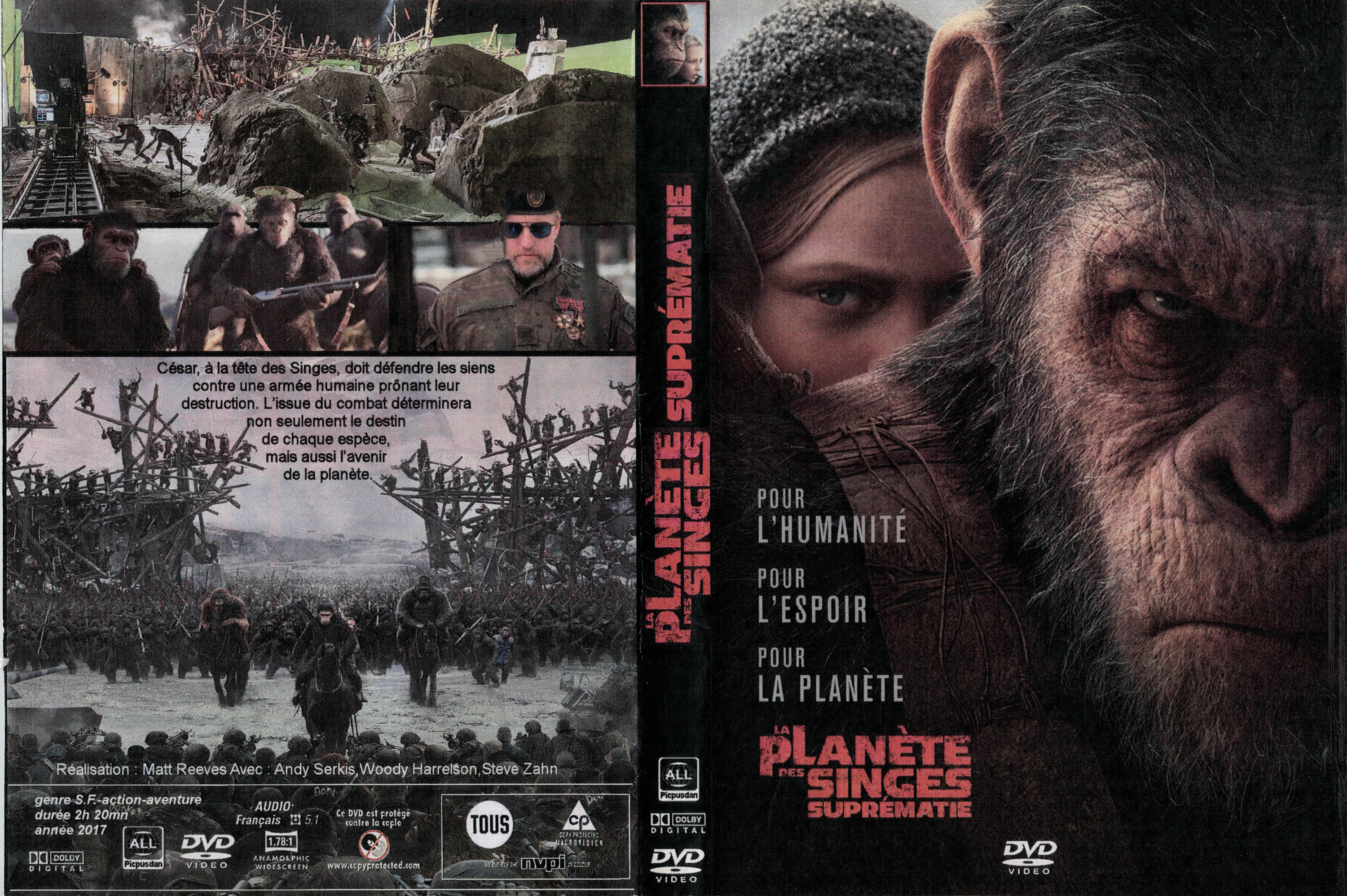 Jaquette DVD La Planete des singes- Suprematie custom