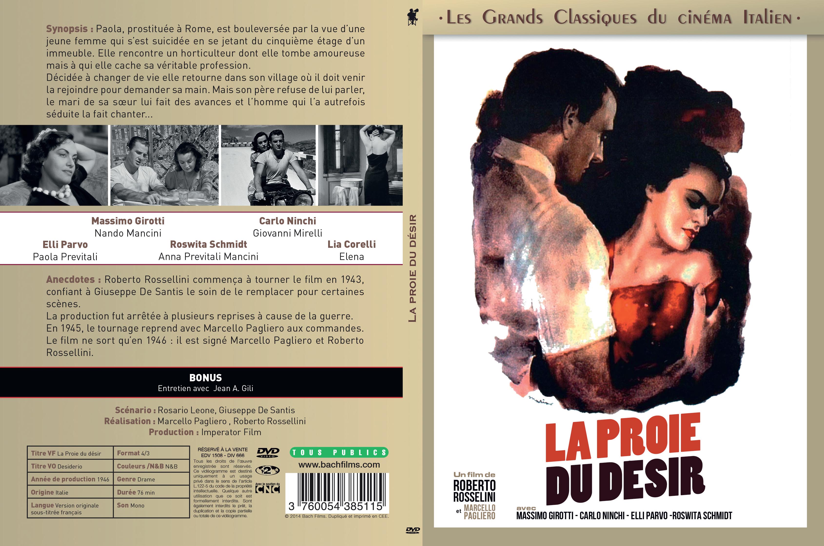 Jaquette DVD La Proie du desir