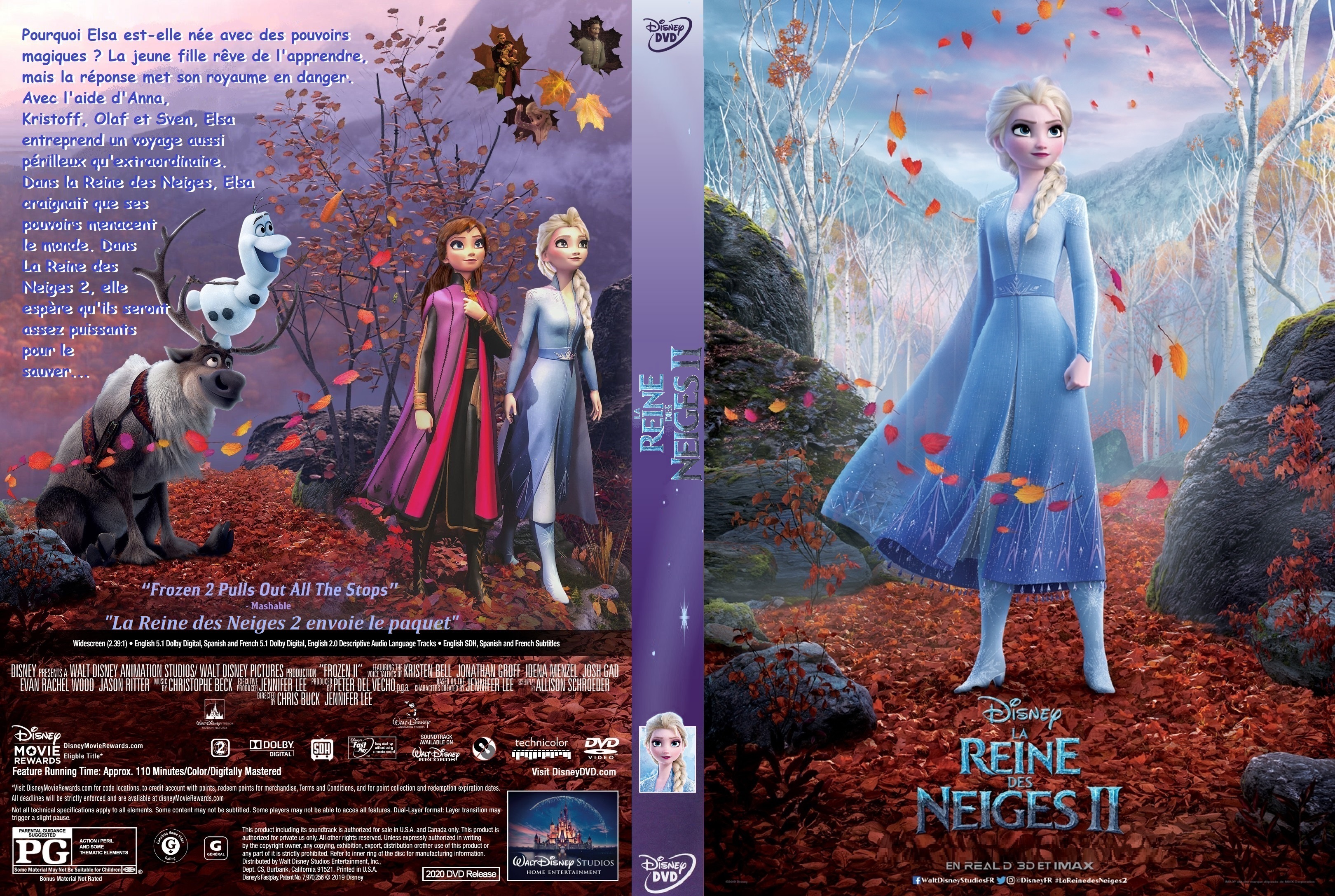 Jaquette DVD La Reine des Neiges 2 custom v2