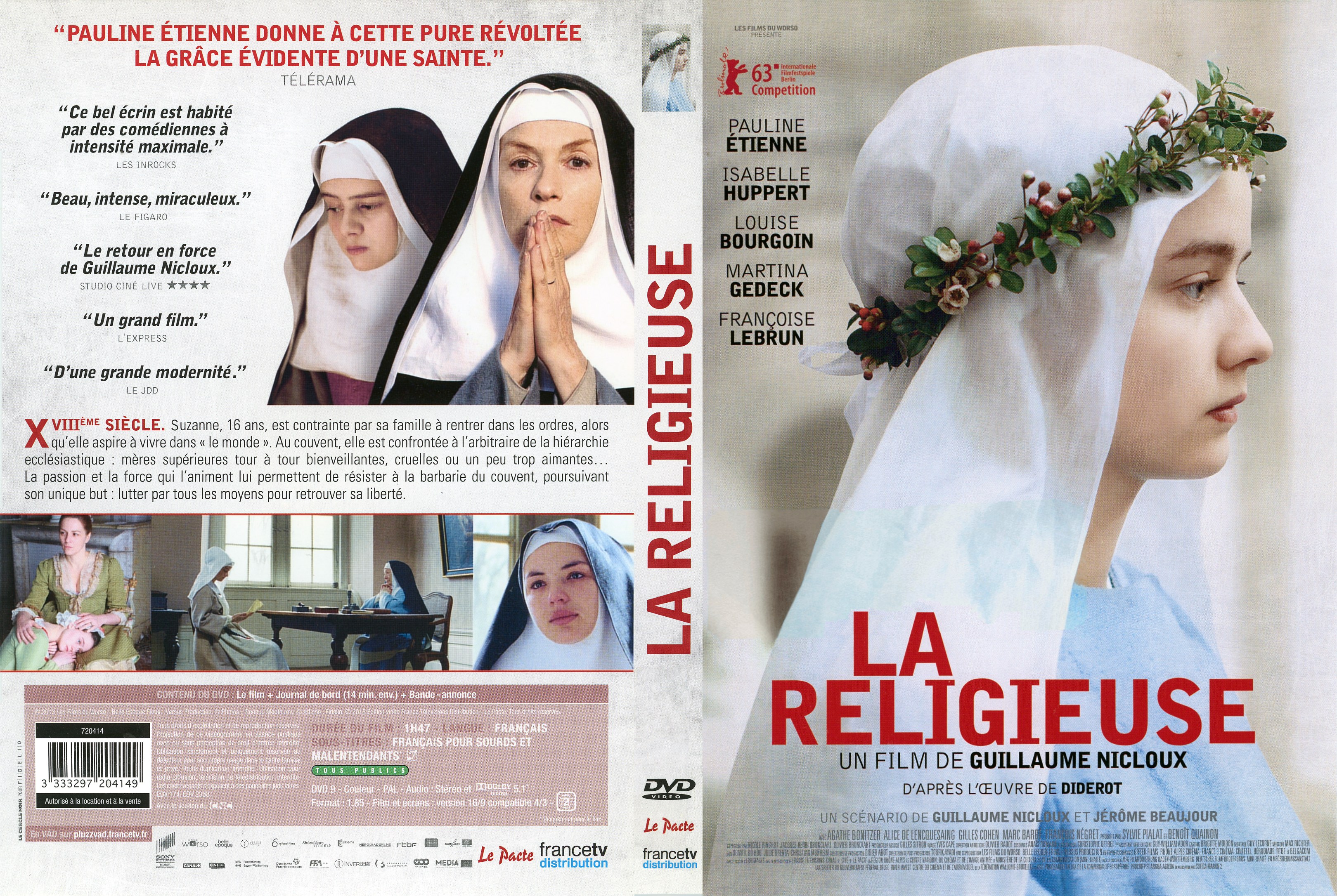 Jaquette DVD La Religieuse (2012)