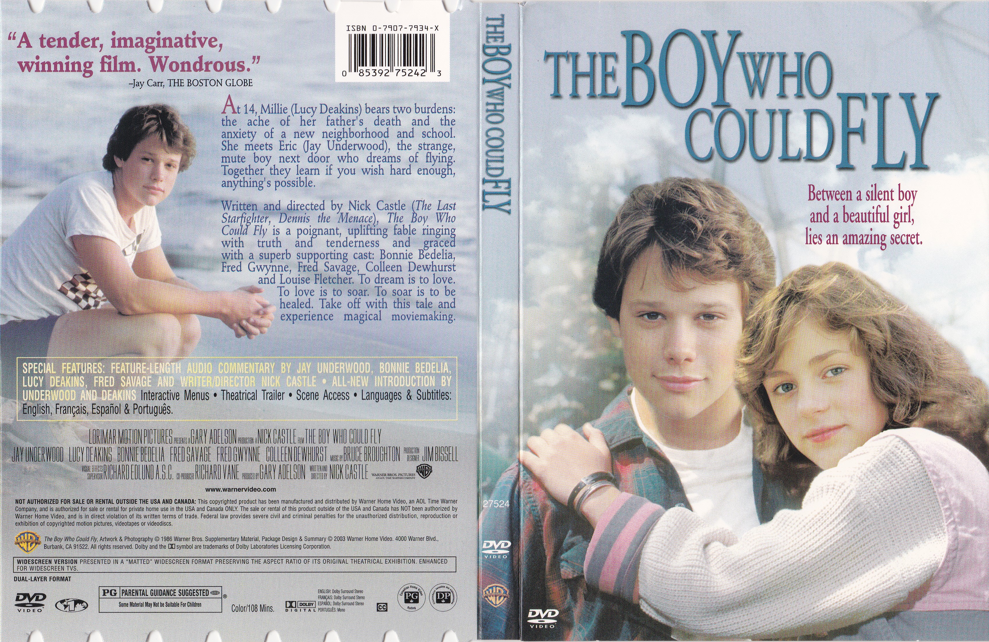 Jaquette DVD La Tte Dans Les Nuages - The Boy Who Could Fly Zone 1