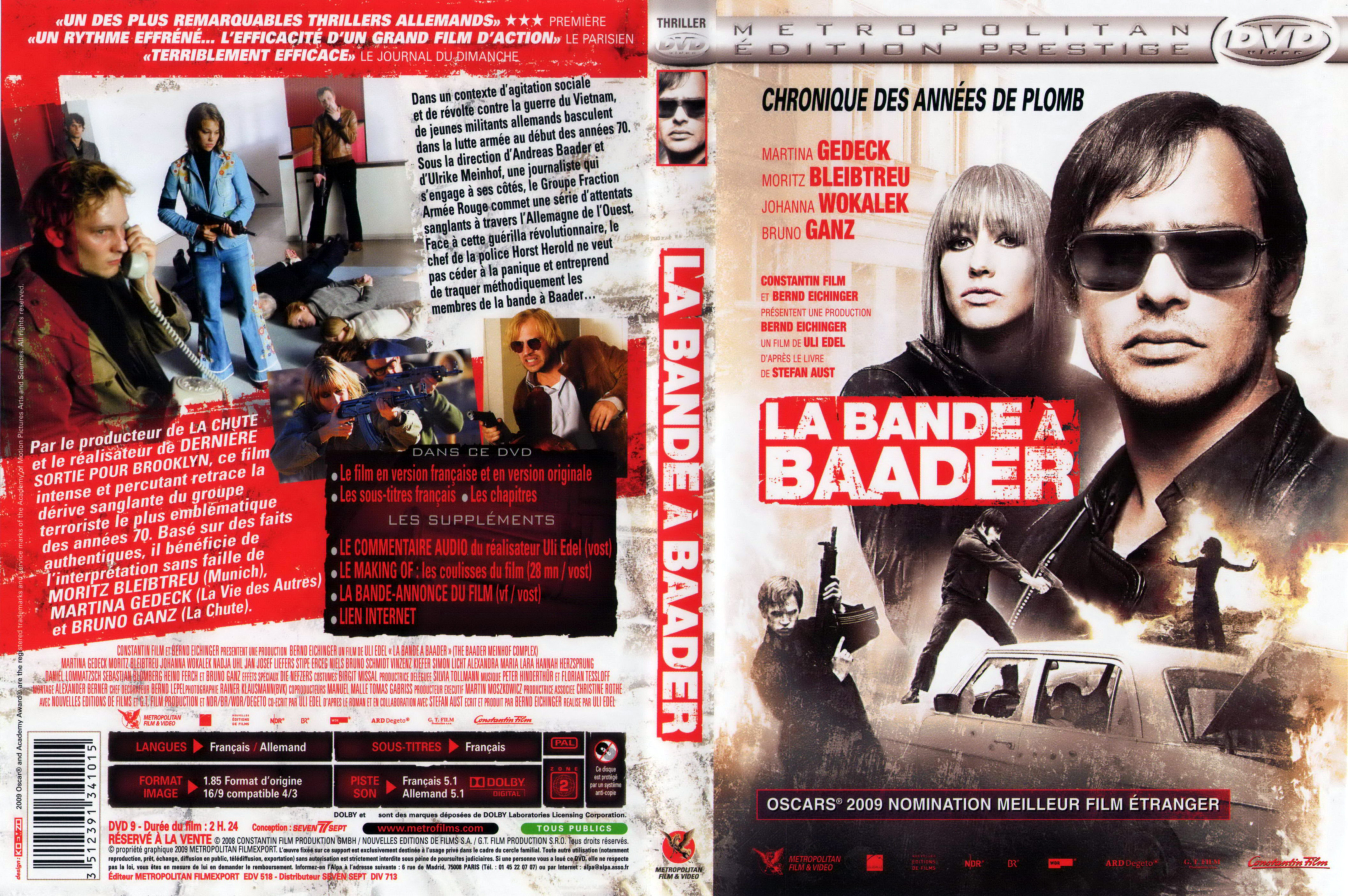 Jaquette DVD La bande  Baader