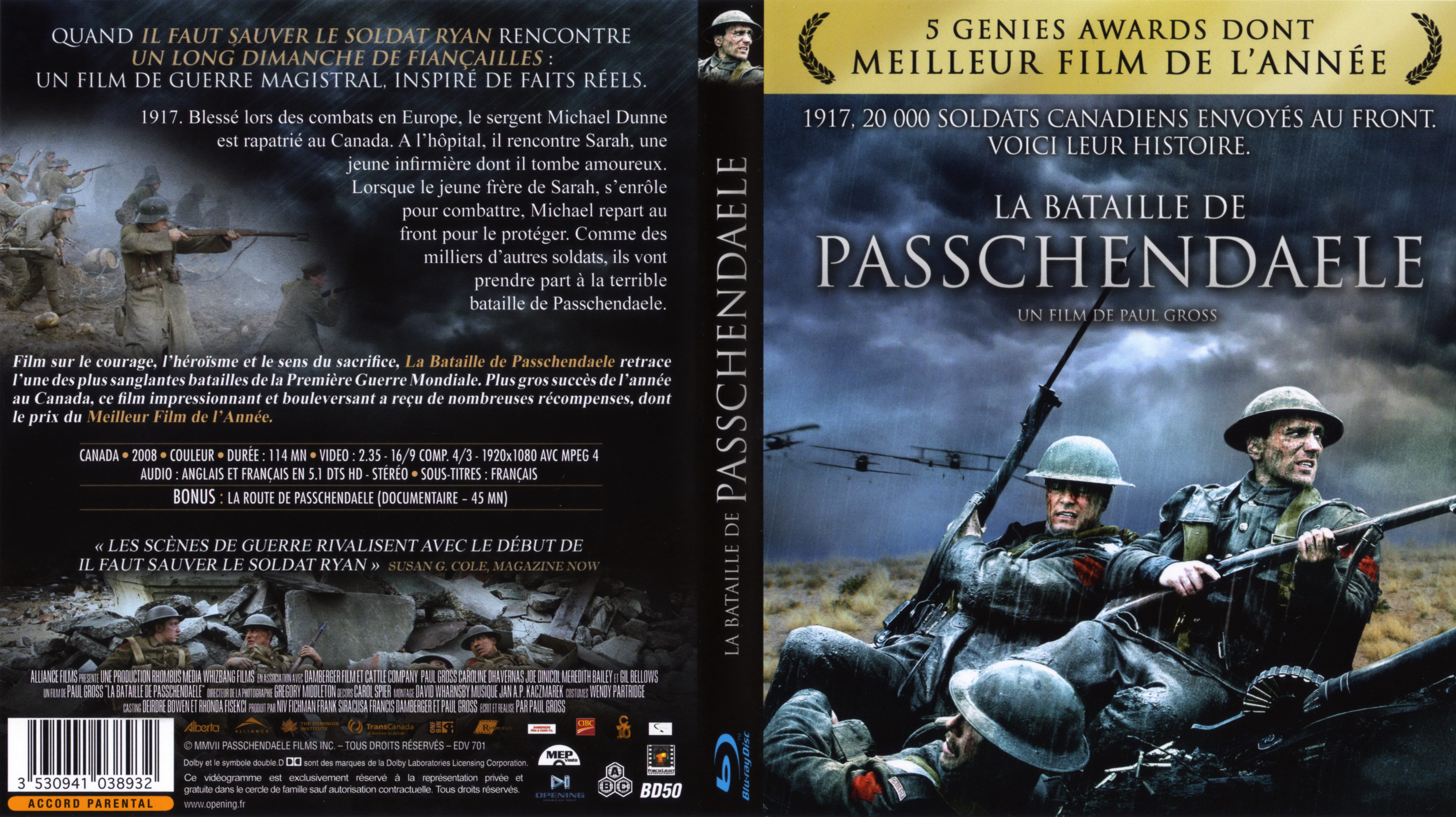 Jaquette DVD La bataille de Passchendaele (BLU-RAY)