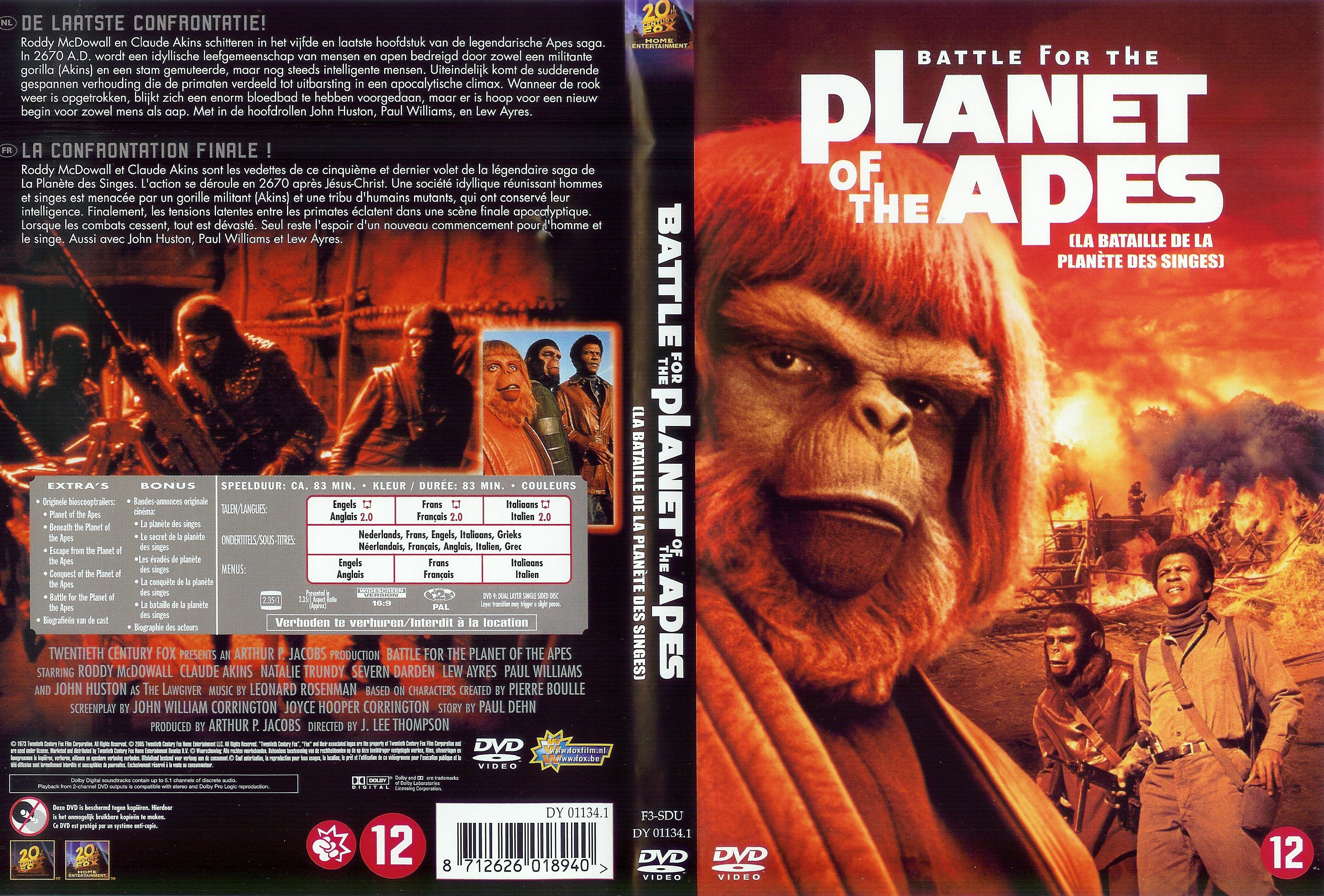Jaquette DVD La bataille de la planete des singes