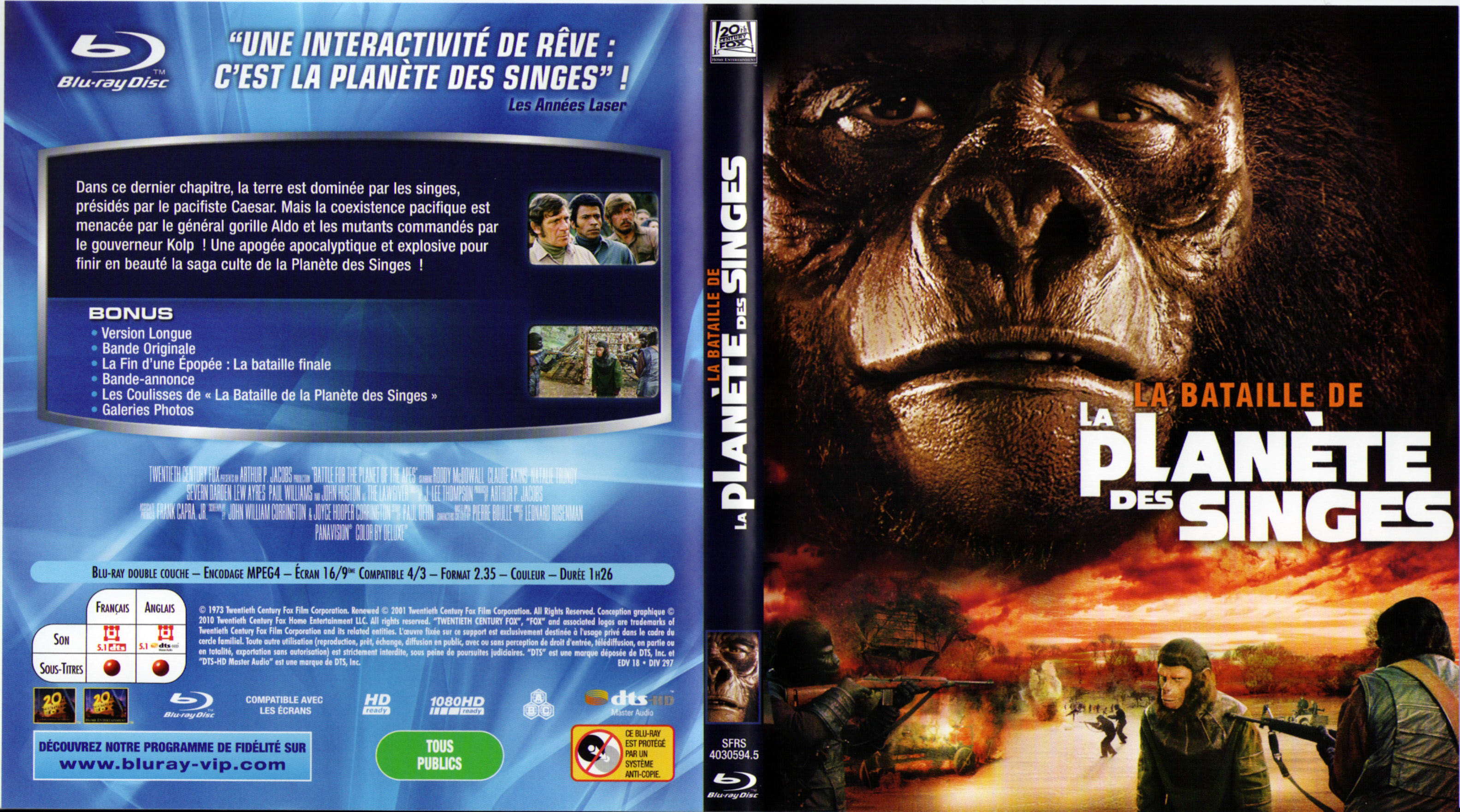 Jaquette DVD La bataille de la planete des singes (BLU-RAY)