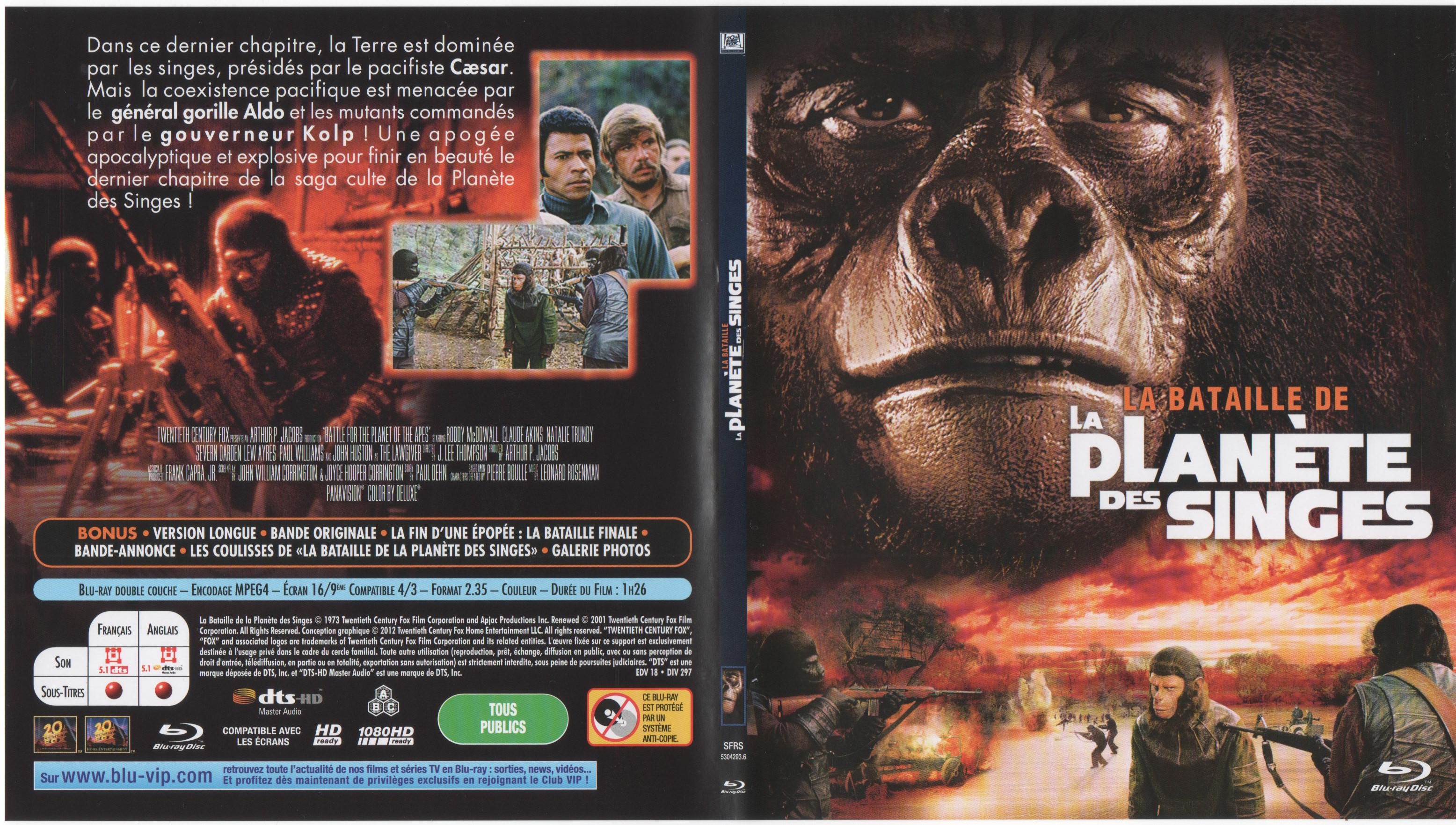 Jaquette DVD La bataille de la planete des singes (BLU-RAY) v2