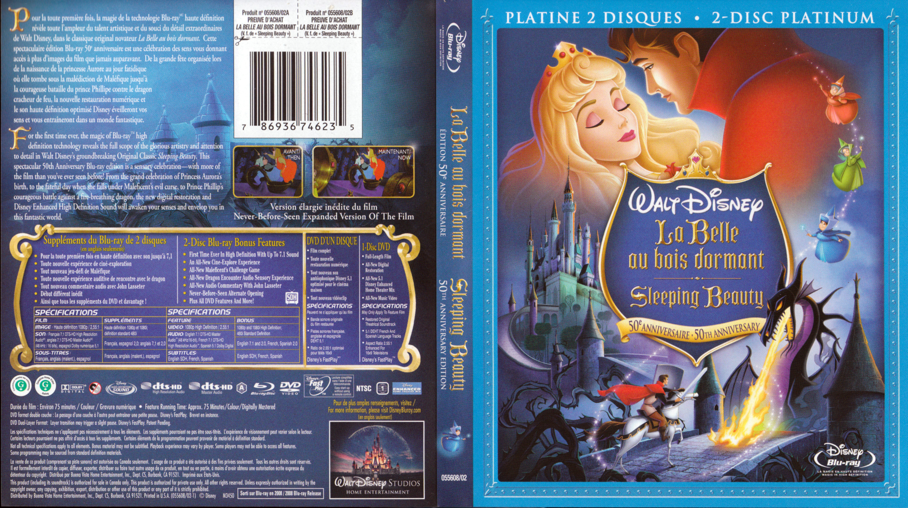 Jaquette DVD La belle au bois dormant (BLU-RAY) (Canadienne)