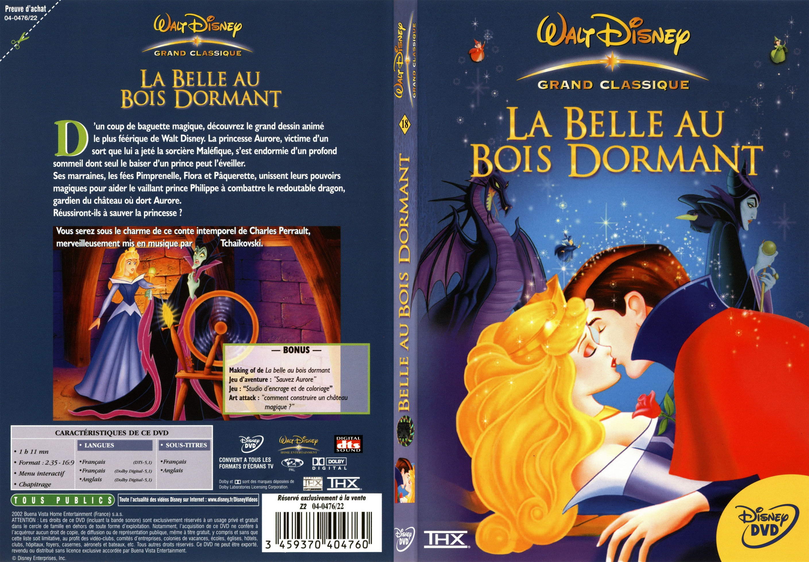 Jaquette DVD La belle au bois dormant - SLIM