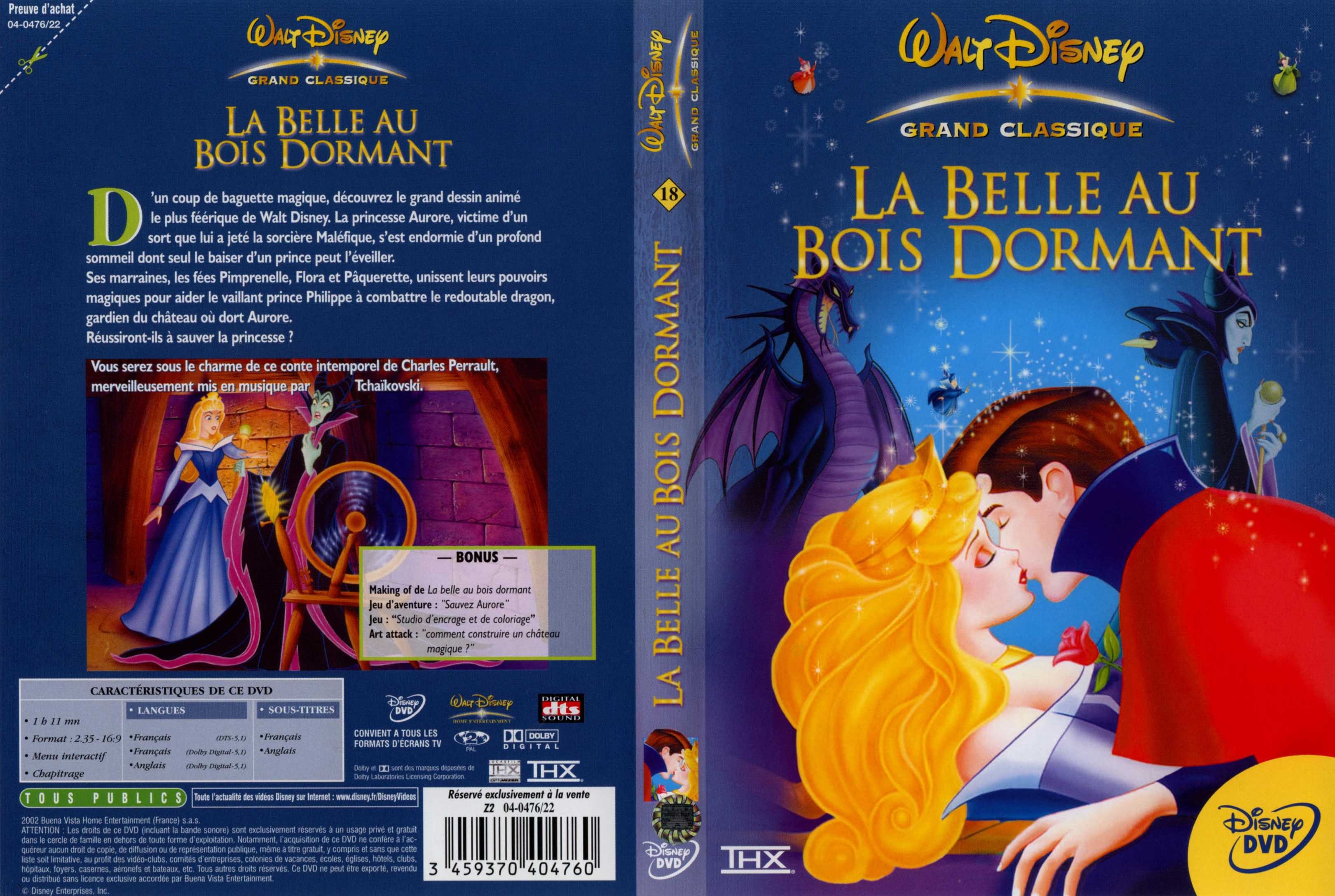 Jaquette DVD La belle au bois dormant v2