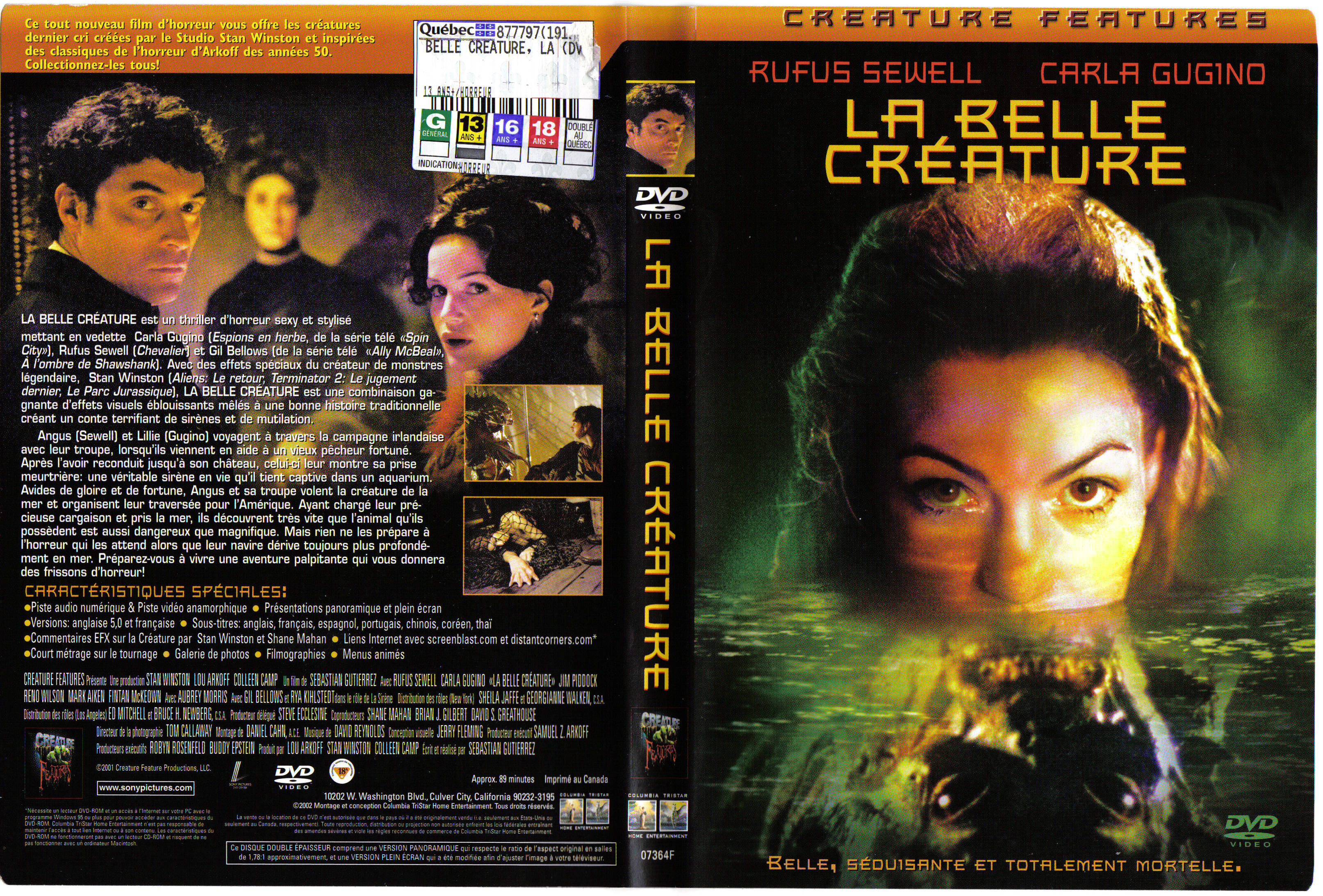 Jaquette DVD La belle crature