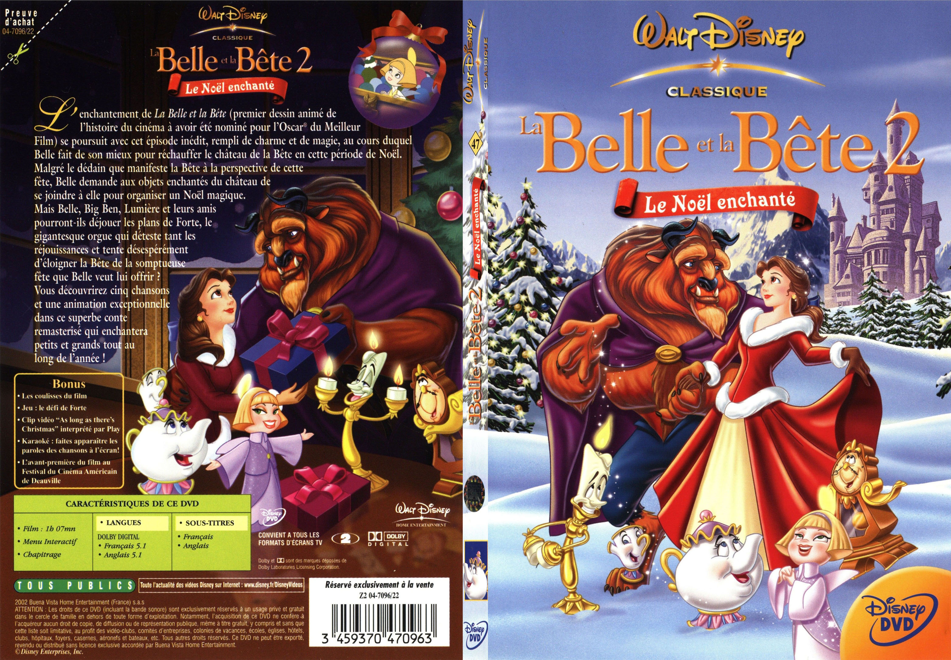 Jaquette DVD La belle et la bete 2 - SLIM