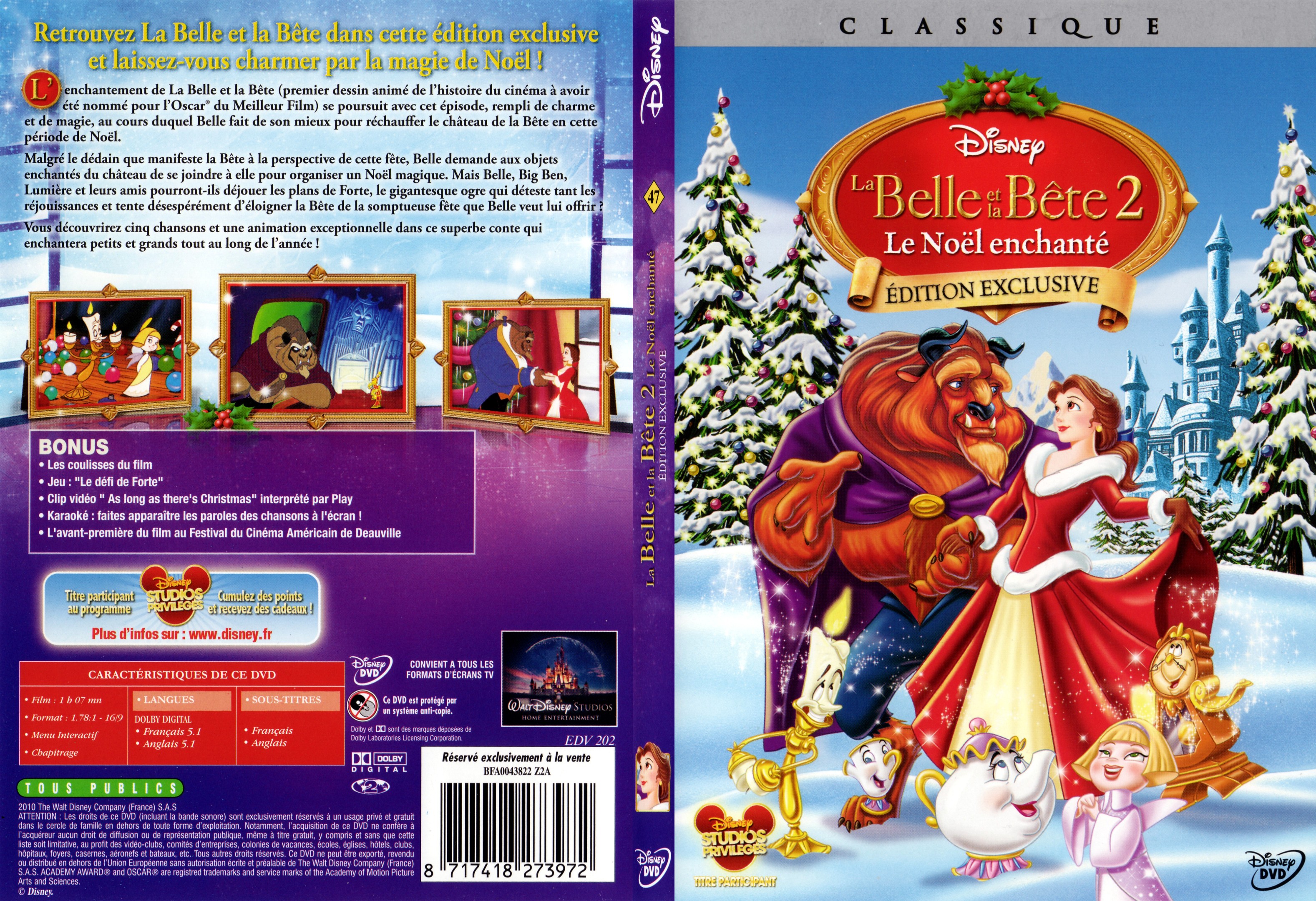 Jaquette DVD La belle et la bete 2 - SLIM v2