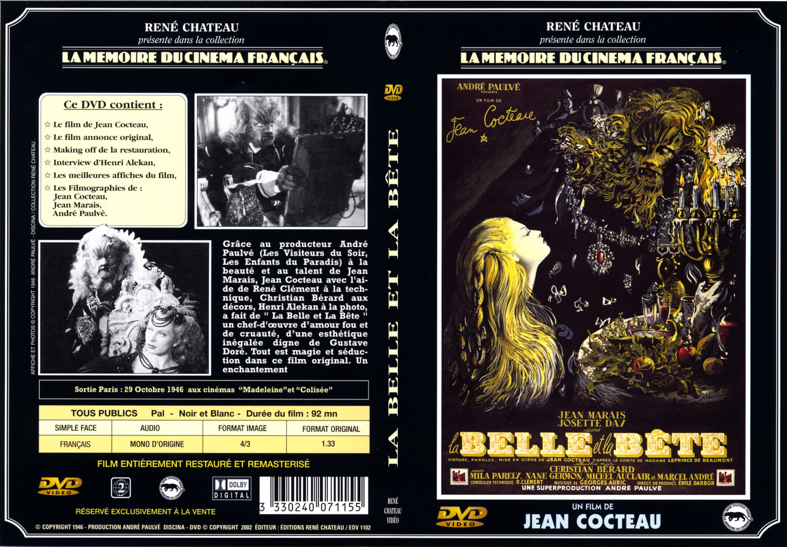 Jaquette DVD La belle et la bete Le Film - SLIM