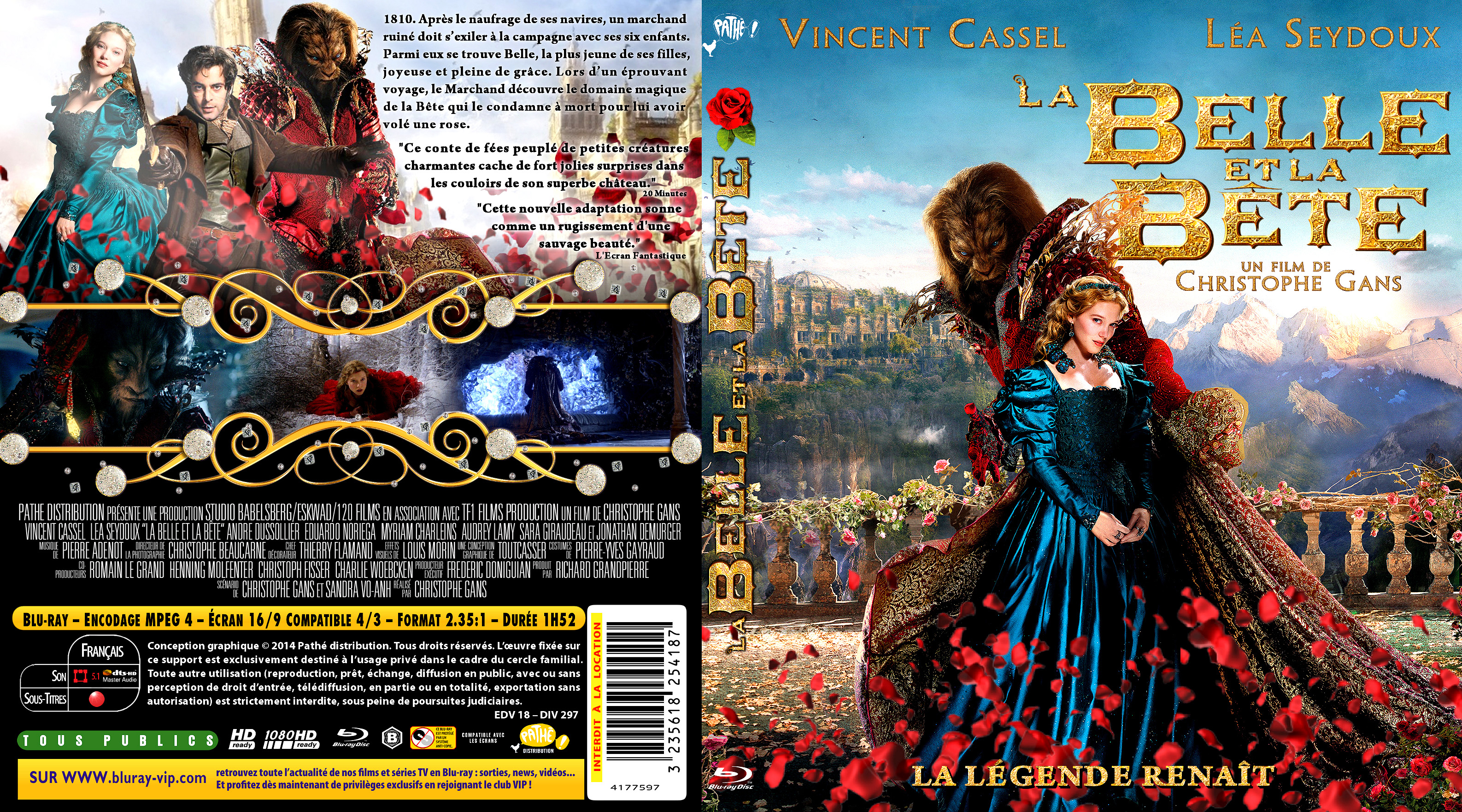 Jaquette DVD La belle et la bte (2014) custom (BLU-RAY)