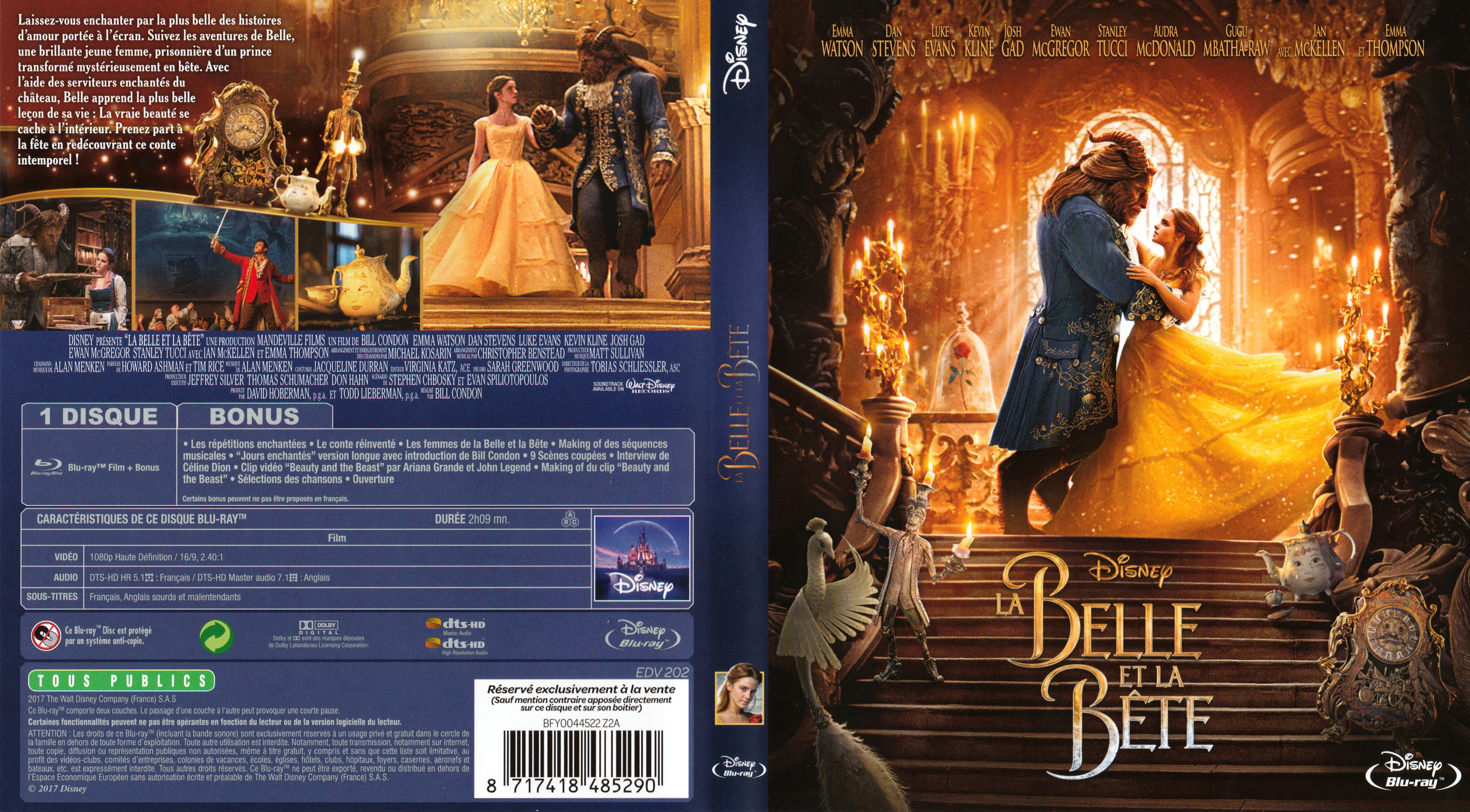 Jaquette Dvd De La Belle Et La Bete 2017 Blu Ray Cinema Passion