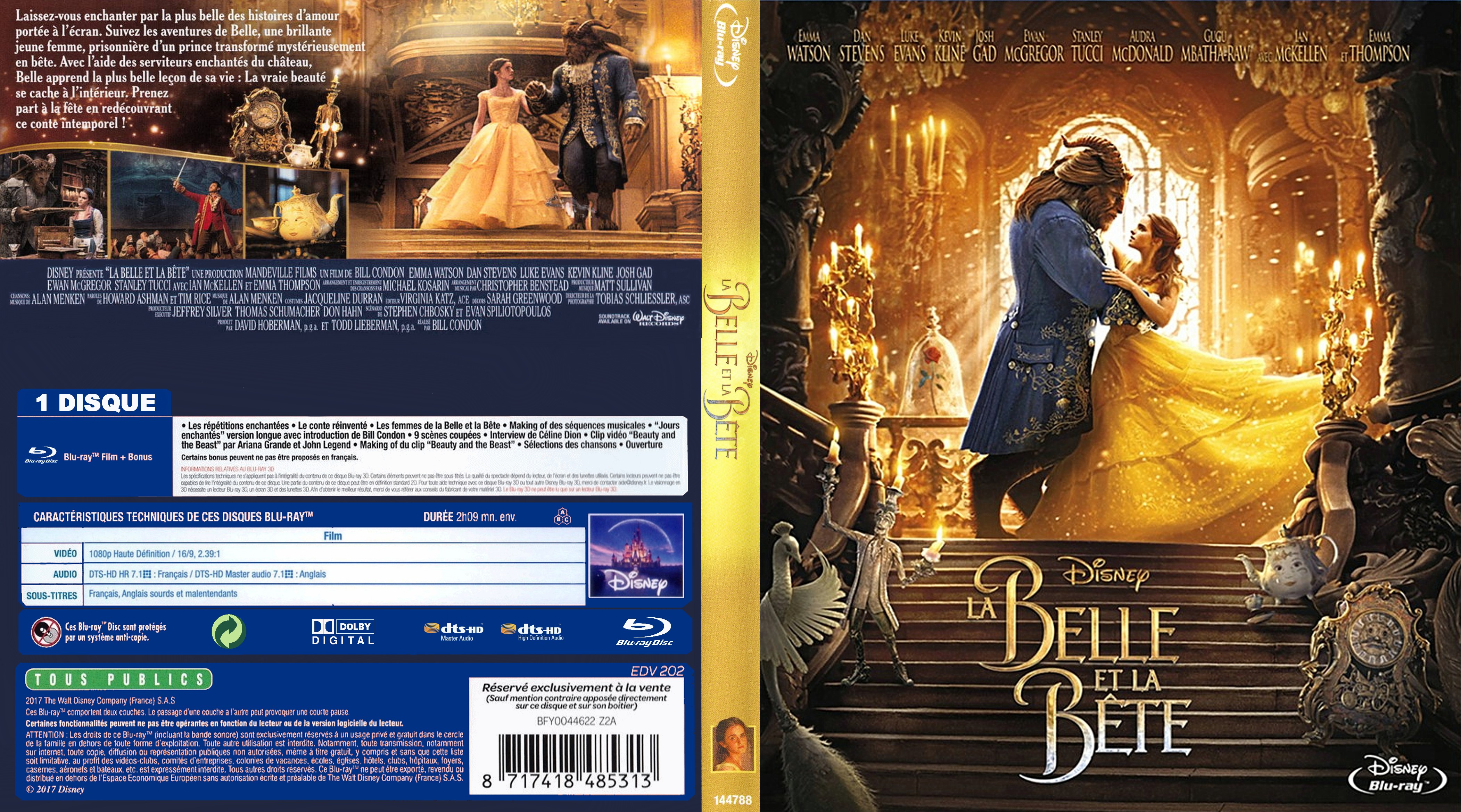 Jaquette DVD La belle et la bte (2017) (BLU-RAY) v2