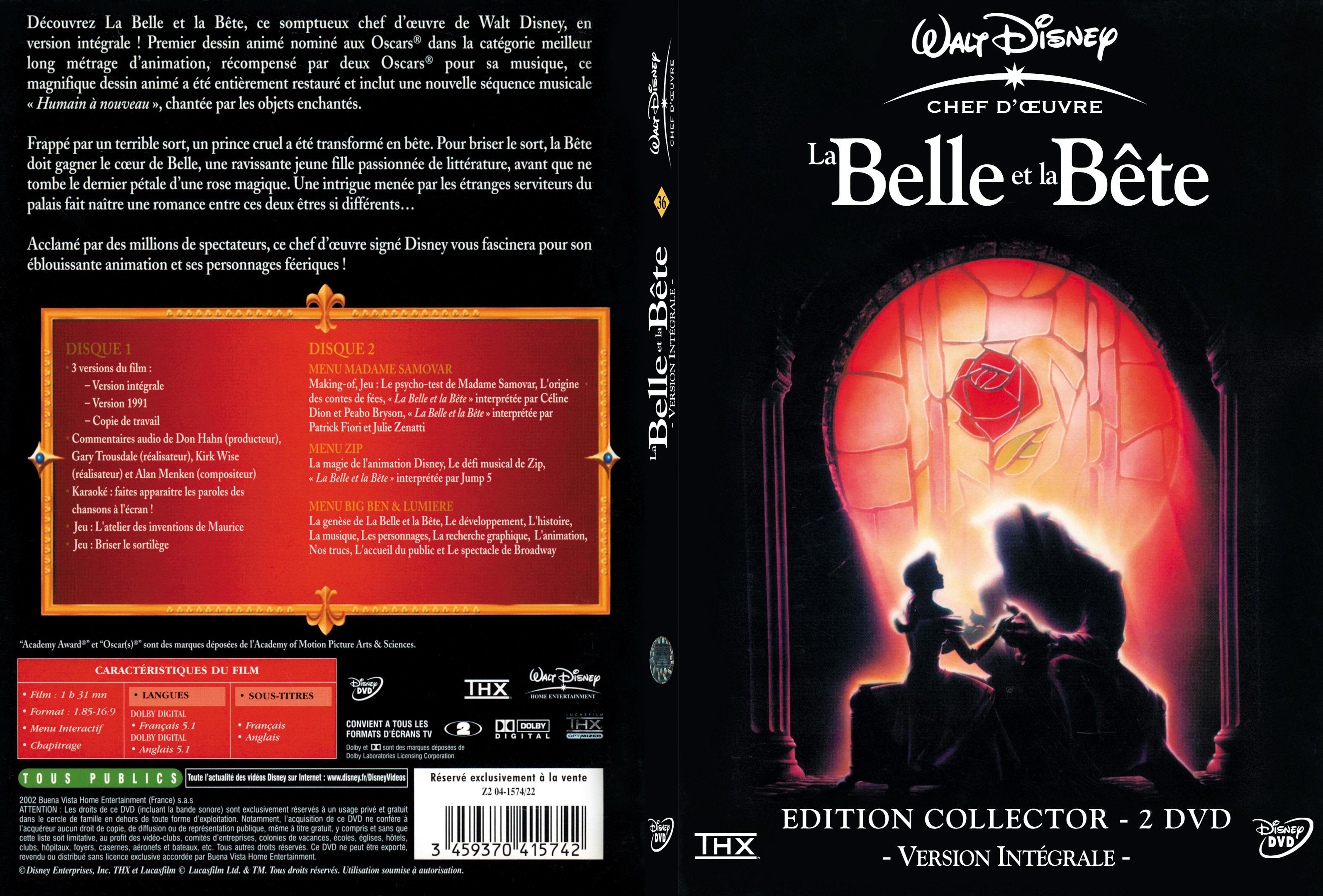 Jaquette DVD La belle et la bete - SLIM