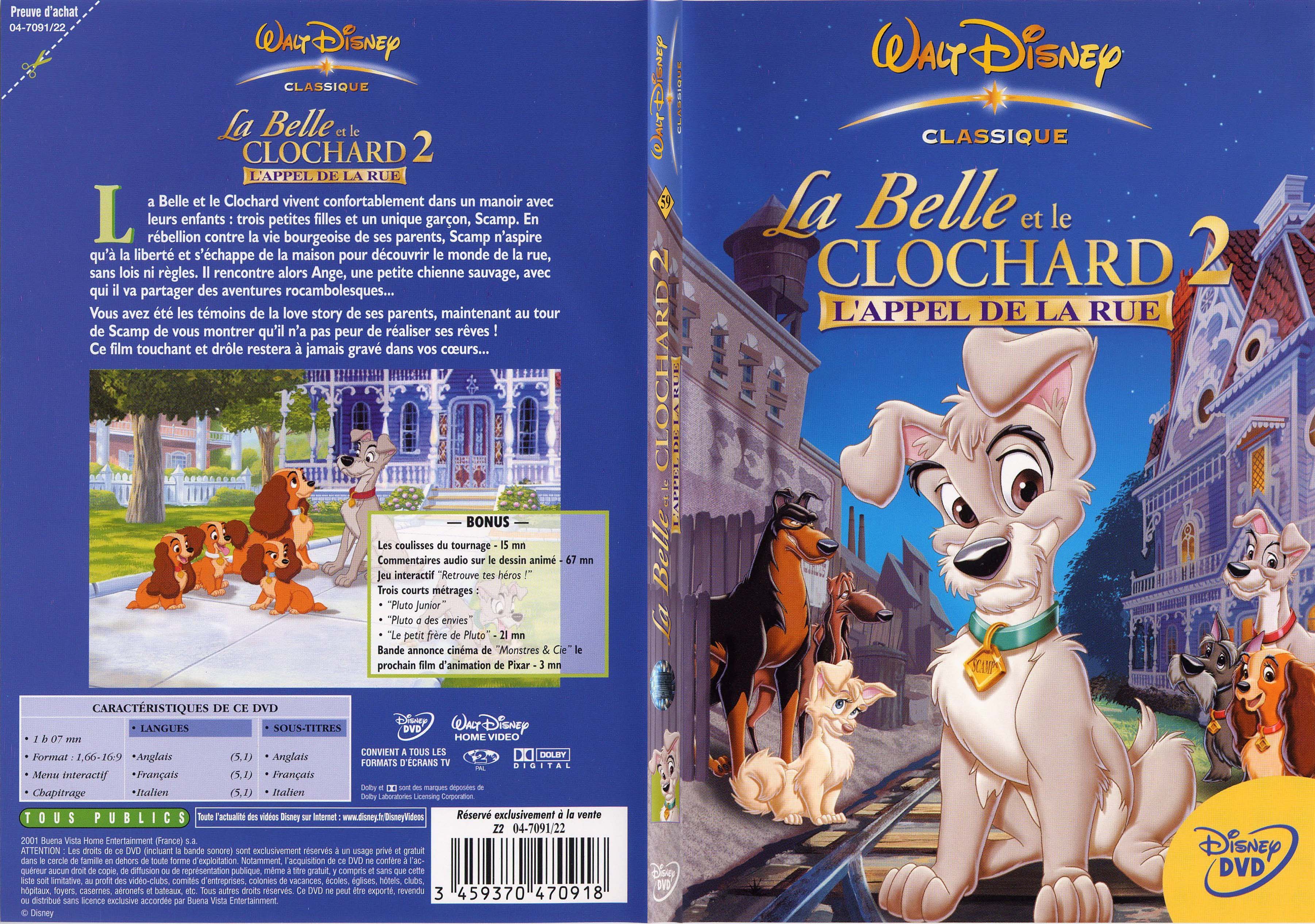 Jaquette DVD La belle et le clochard 2 - SLIM