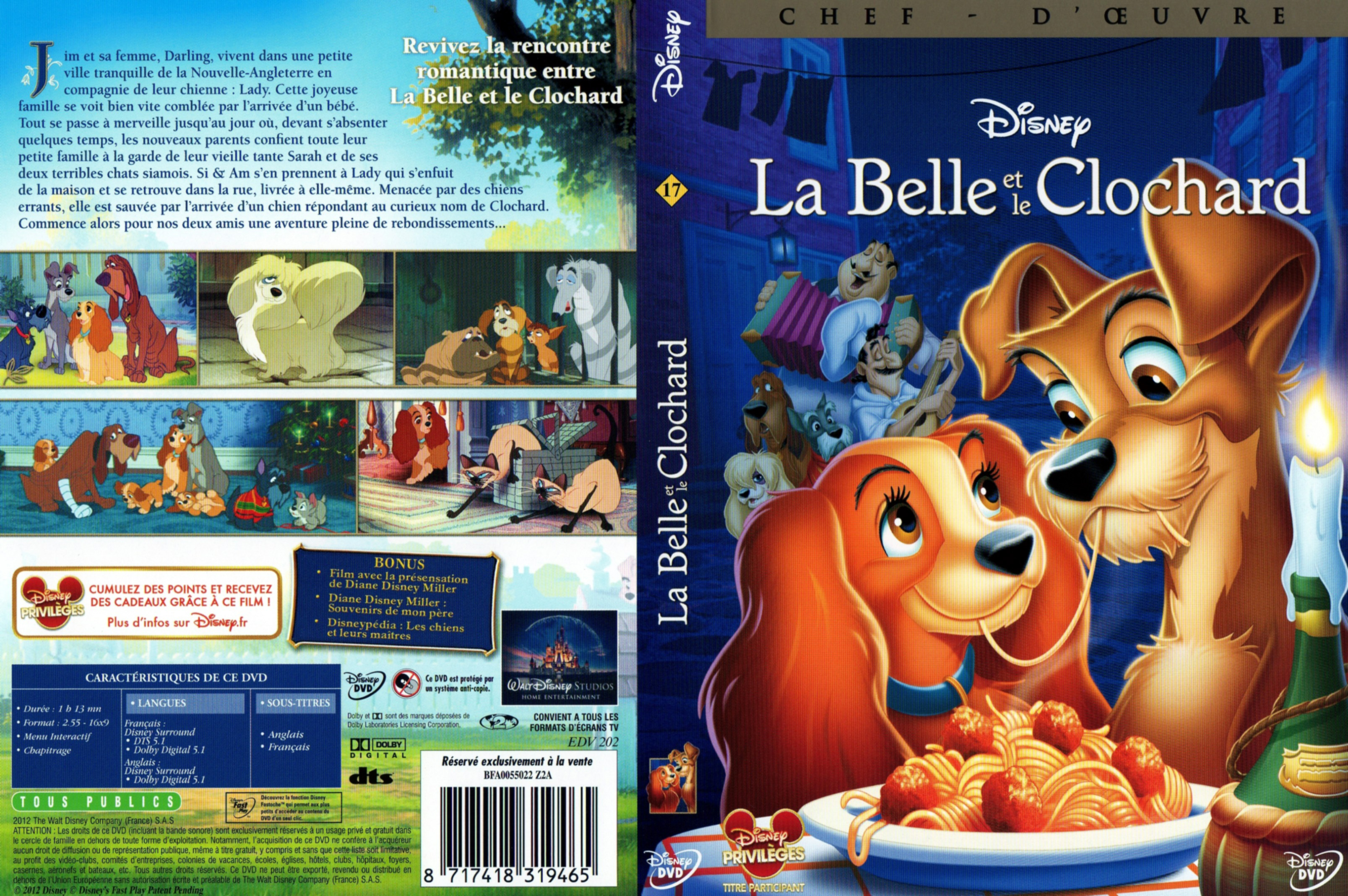 Jaquette DVD La belle et le clochard v3