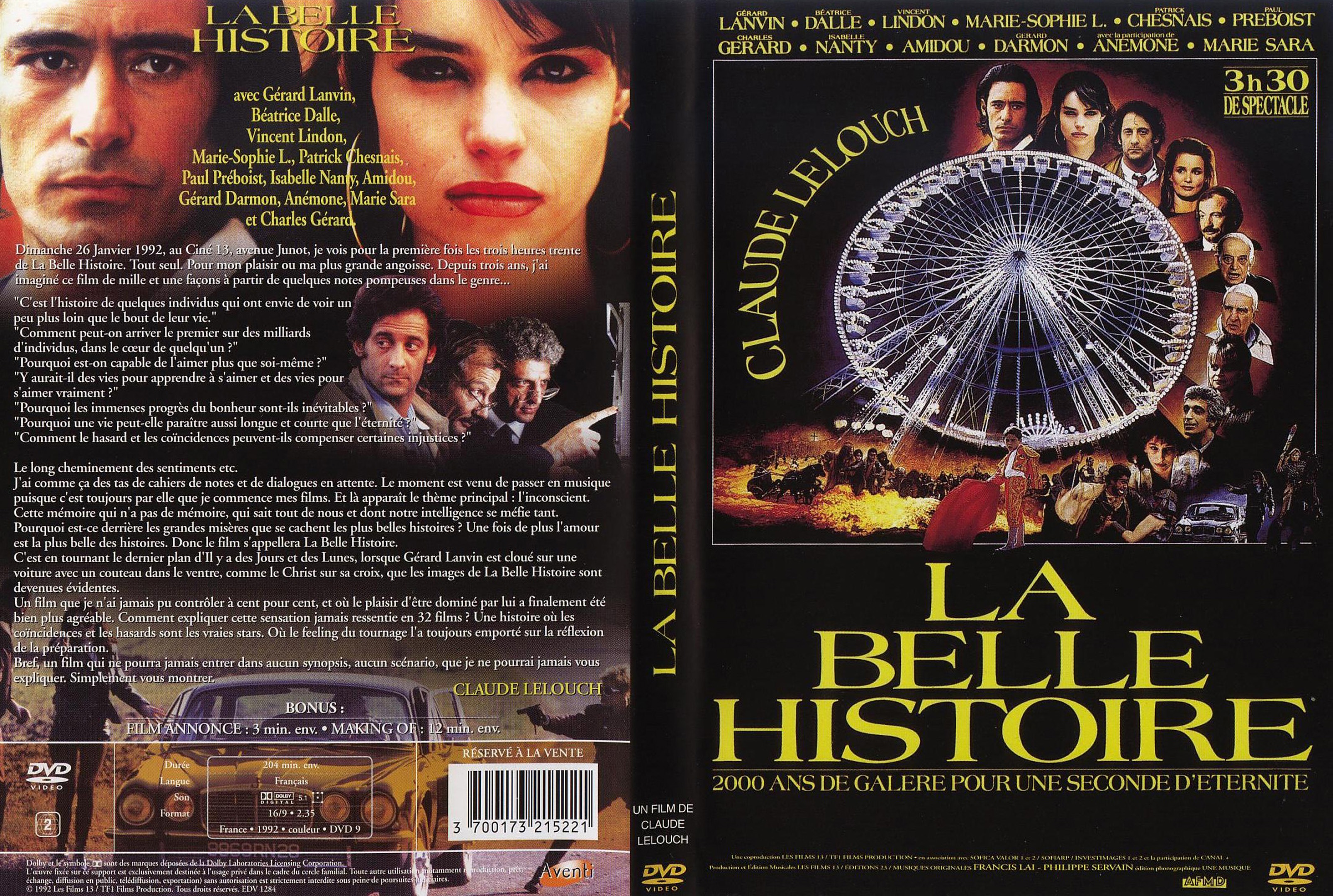 Jaquette DVD La belle histoire