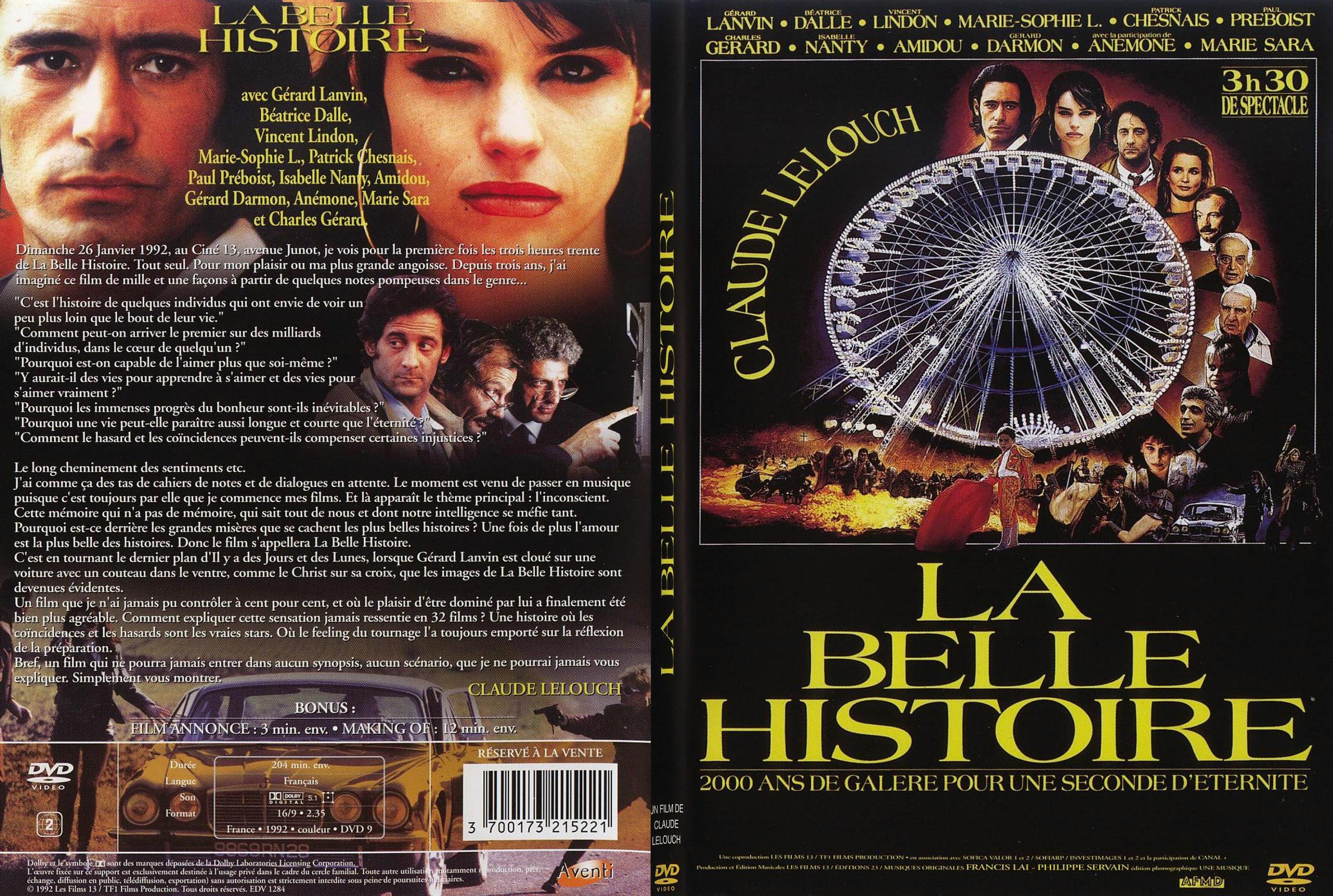 Jaquette DVD La belle histoire - SLIM