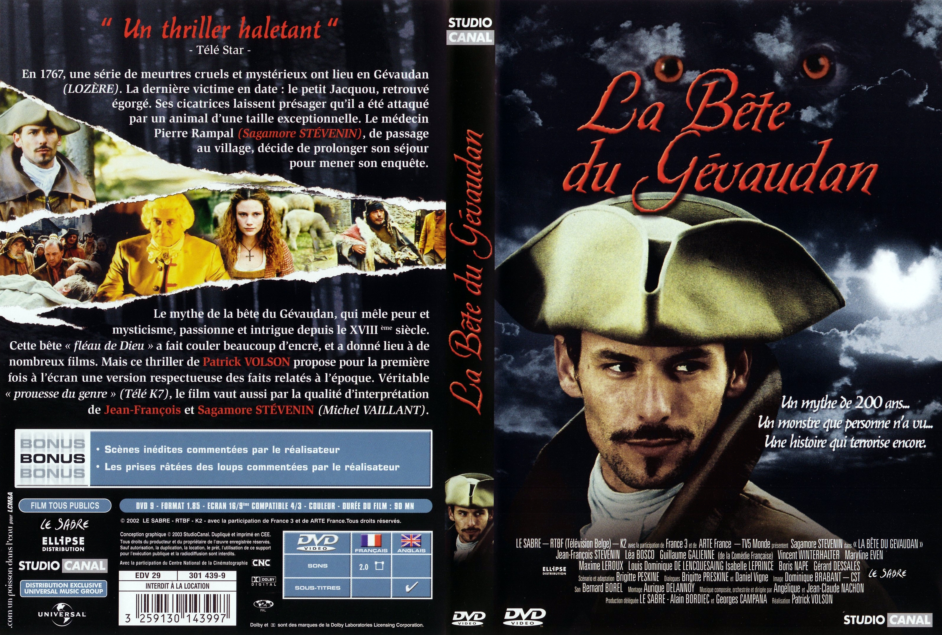 Jaquette DVD La bte du Gvaudan