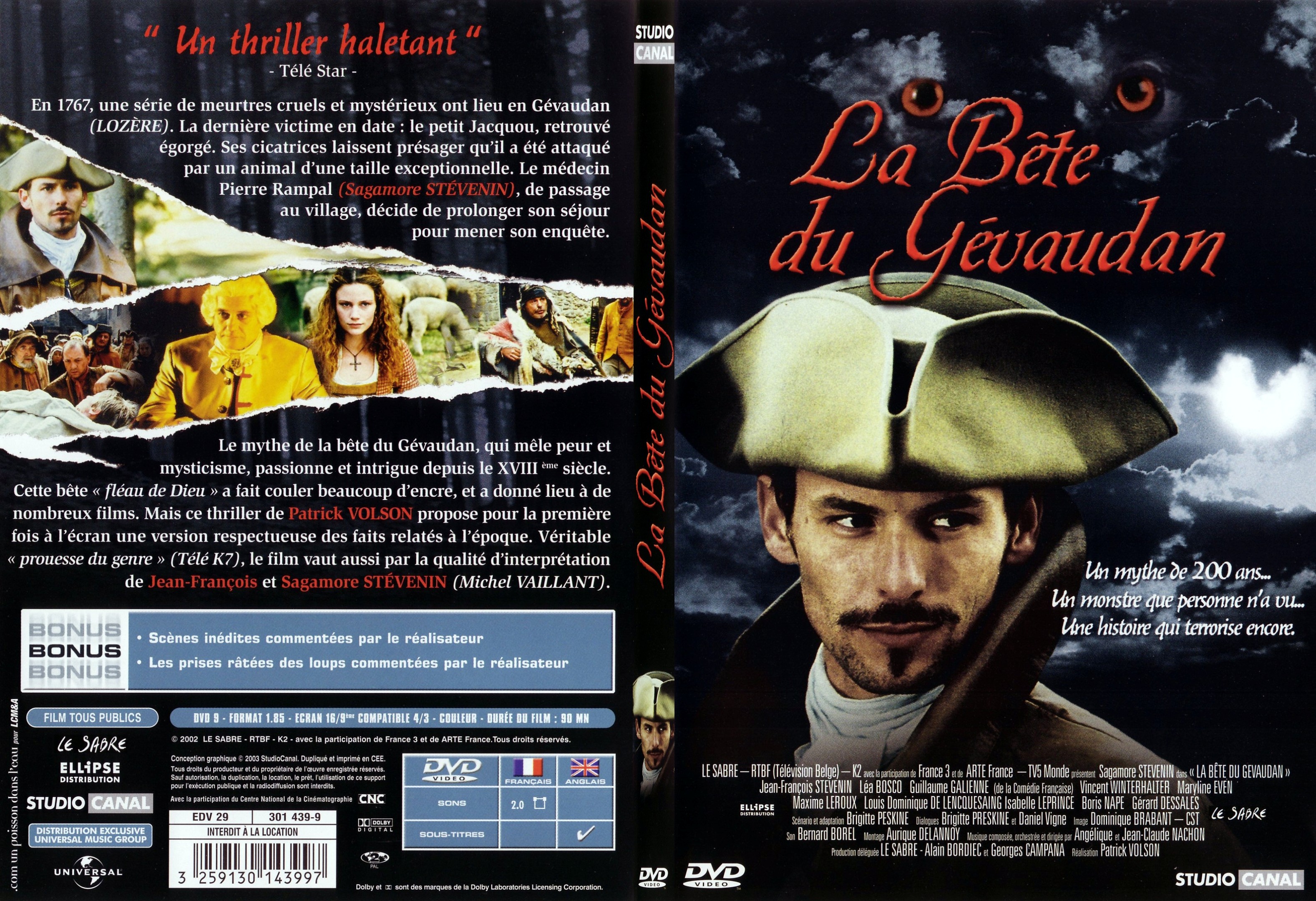 Jaquette DVD La bte du Gvaudan - SLIM