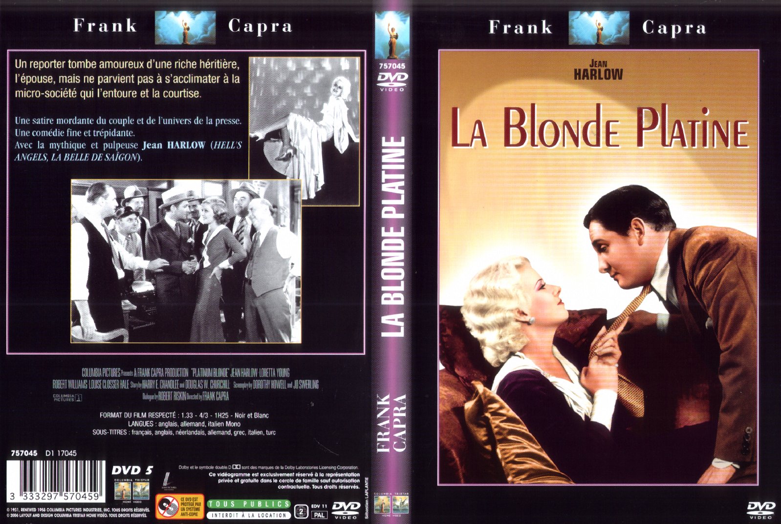 Jaquette DVD La blonde platine