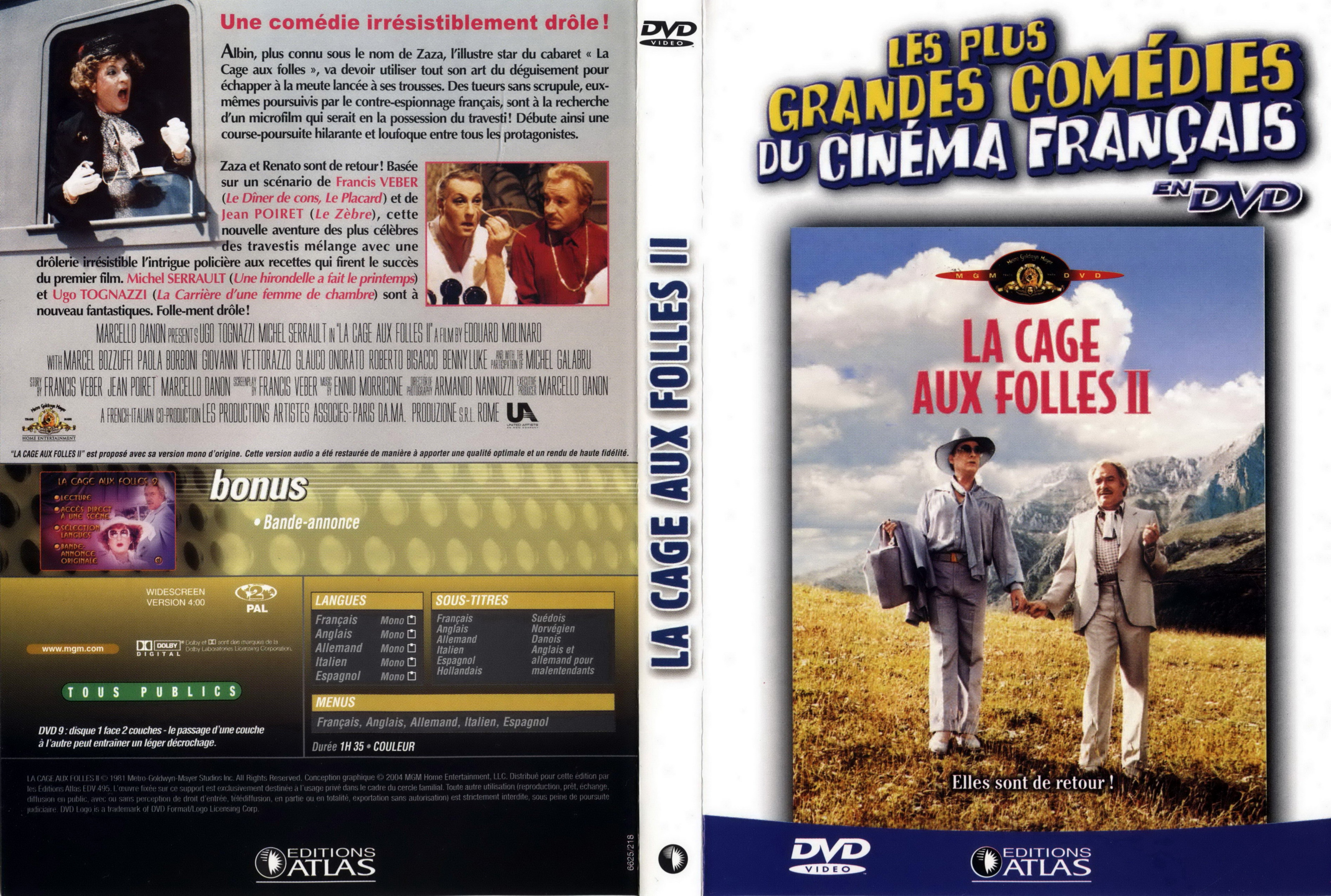 Jaquette DVD La cage aux folles 2