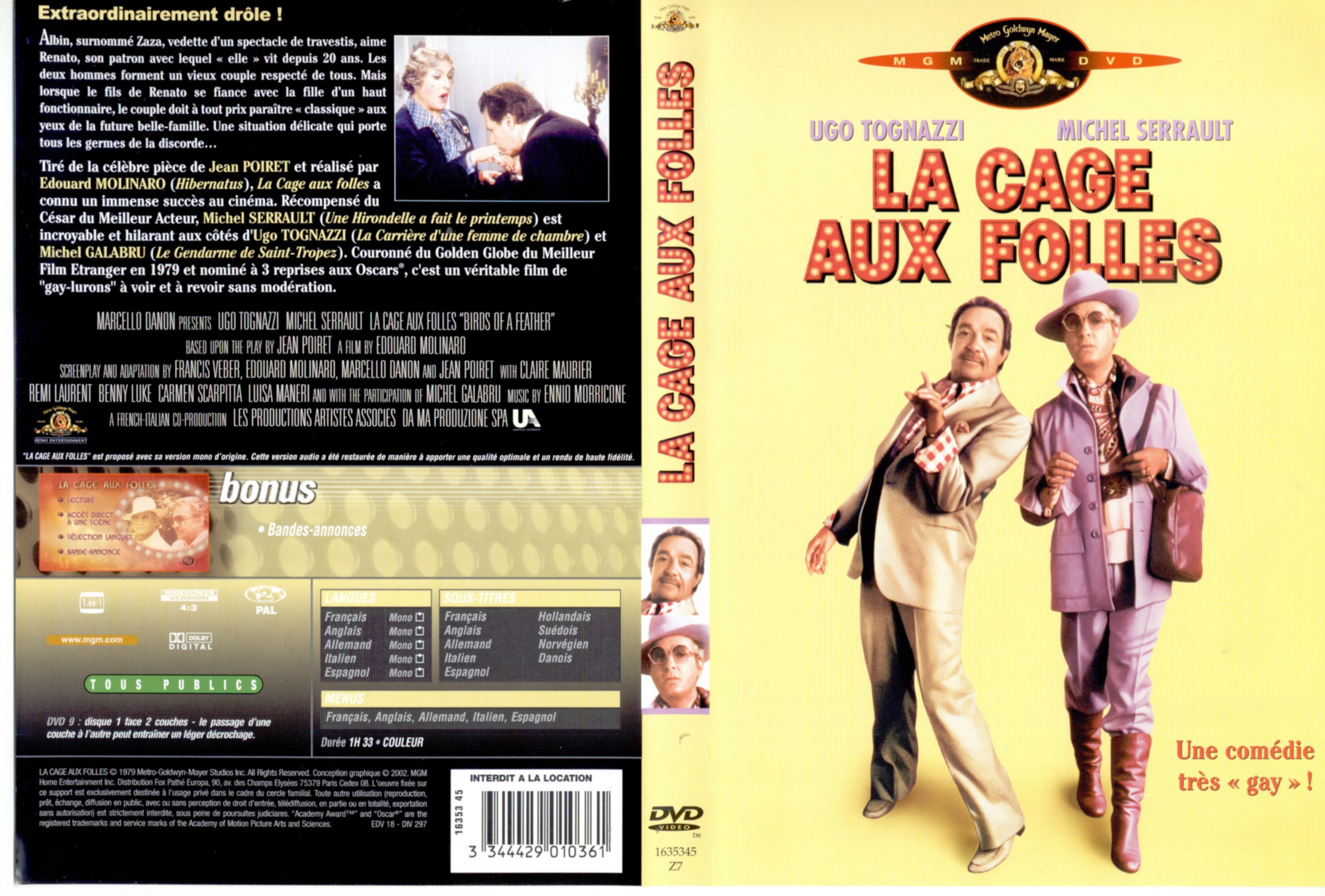 Jaquette DVD La cage aux folles v2