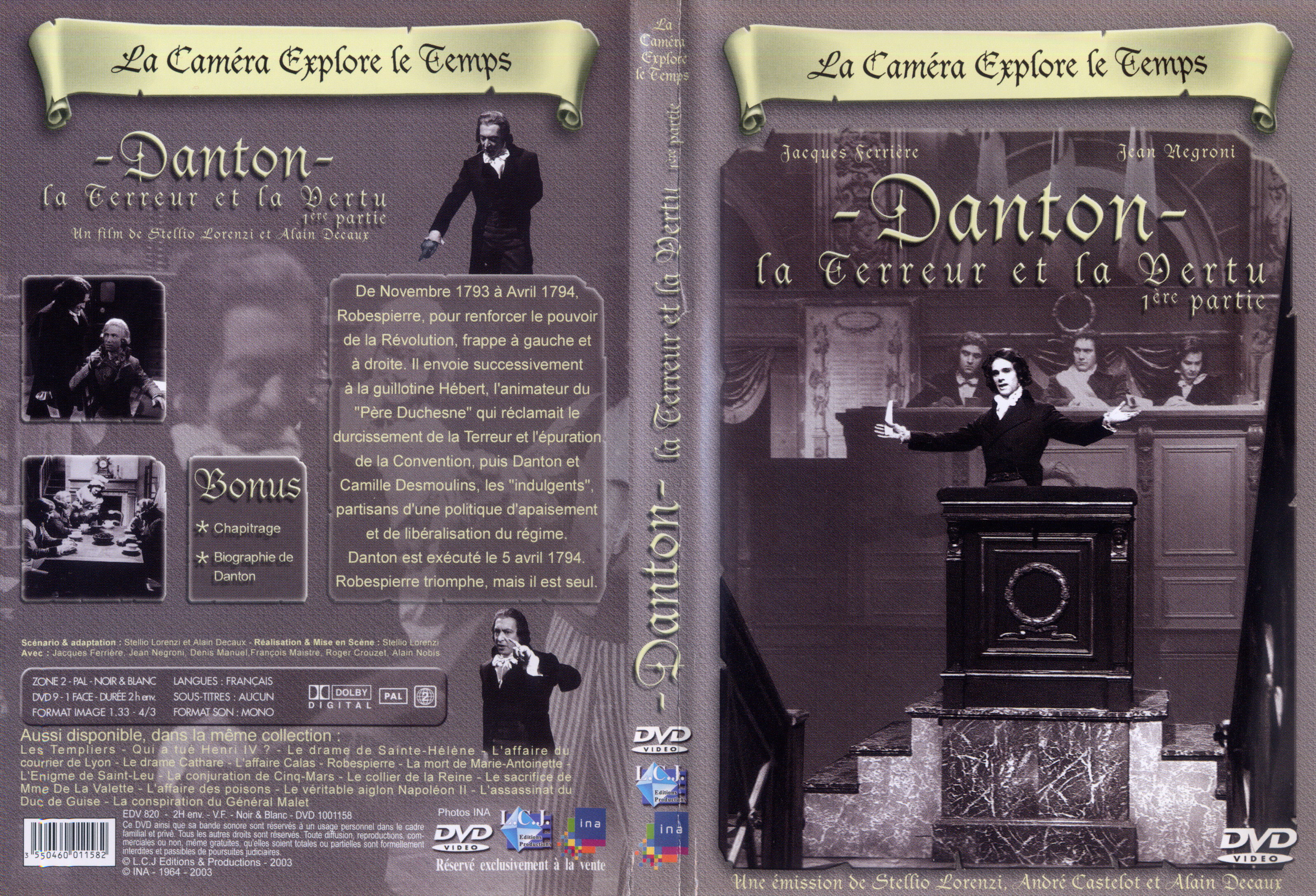 Jaquette DVD La camera explore le temps - Danton La terreur et la vertu
